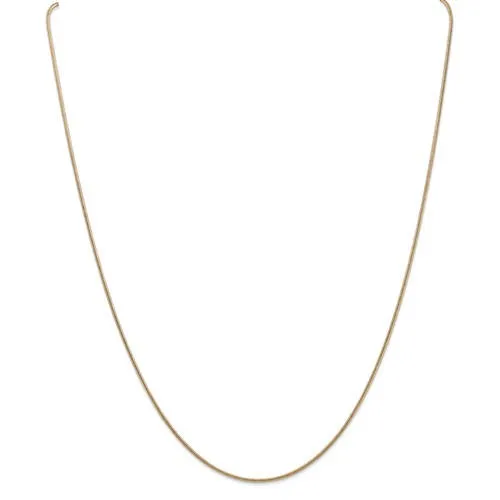 14K Solid Yellow Gold 1.40mm Classic Round Snake Bracelet Anklet Necklace Pendant Chain Lobster Clasp