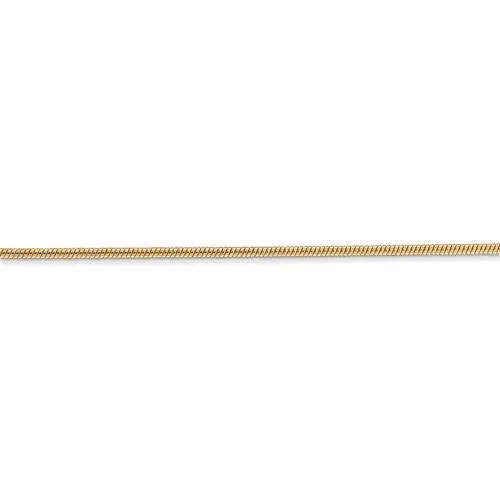 14K Solid Yellow Gold 1.40mm Classic Round Snake Bracelet Anklet Necklace Pendant Chain Lobster Clasp