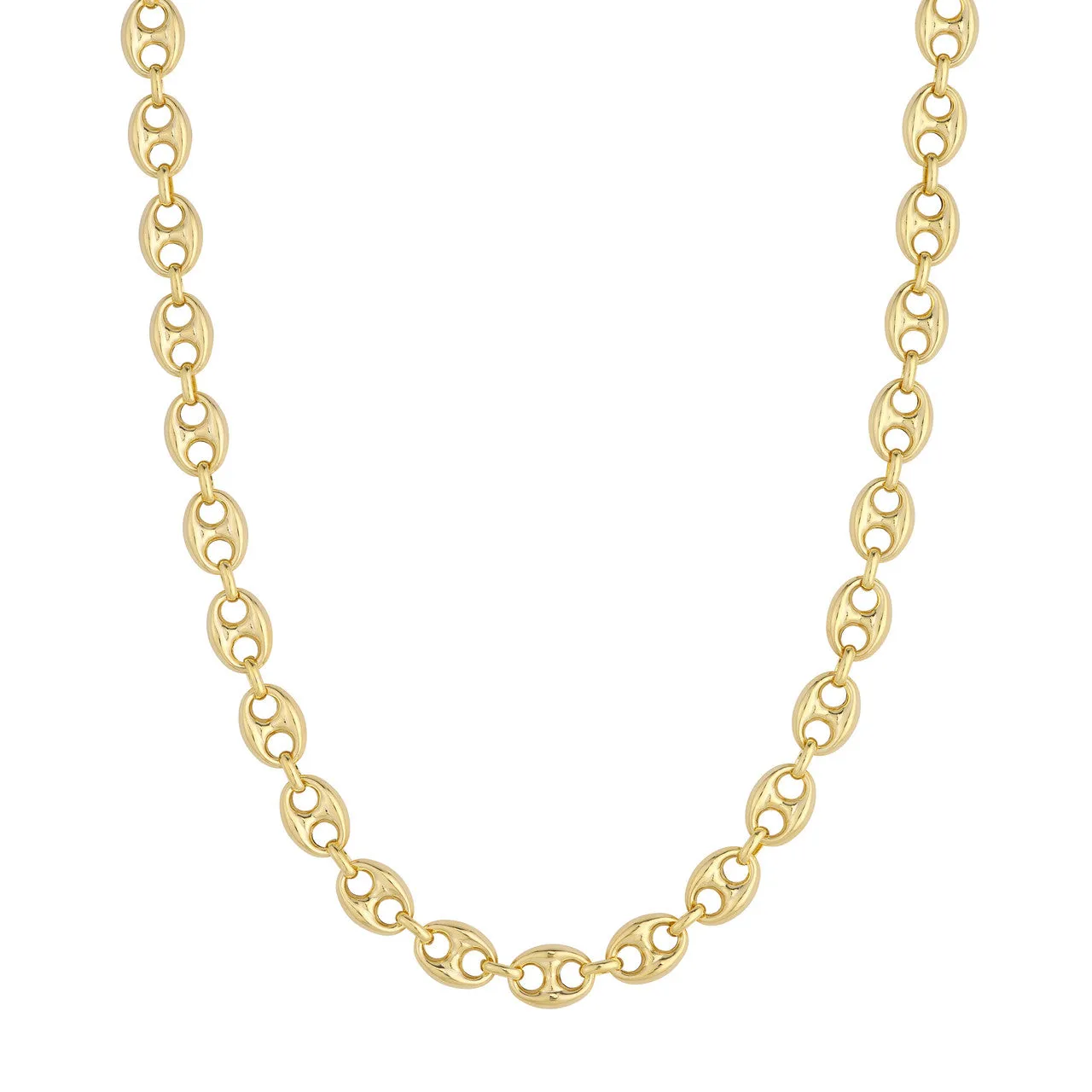 14K Yellow Gold 10mm Puff Mariner Bracelet Anklet Choker Pendant Necklace Chain