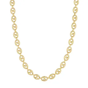 14K Yellow Gold 10mm Puff Mariner Bracelet Anklet Choker Pendant Necklace Chain