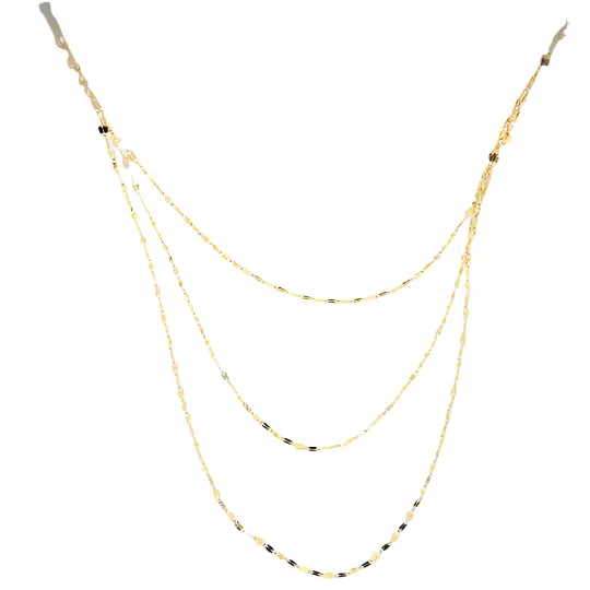 14K Yellow Gold Triple-Layer Necklace – 23"