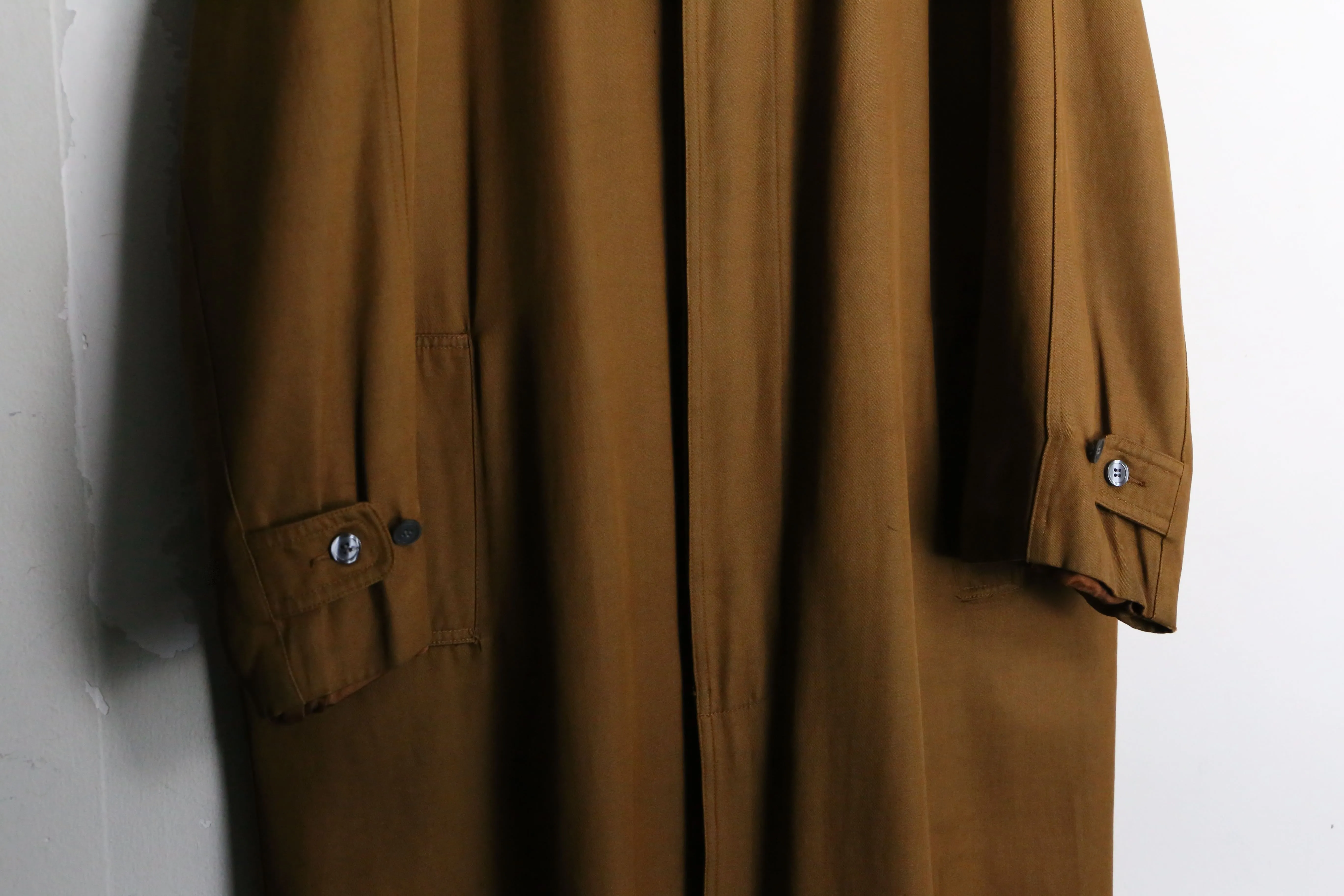 1980-90s rayon cotton gabardine balmacaan coat