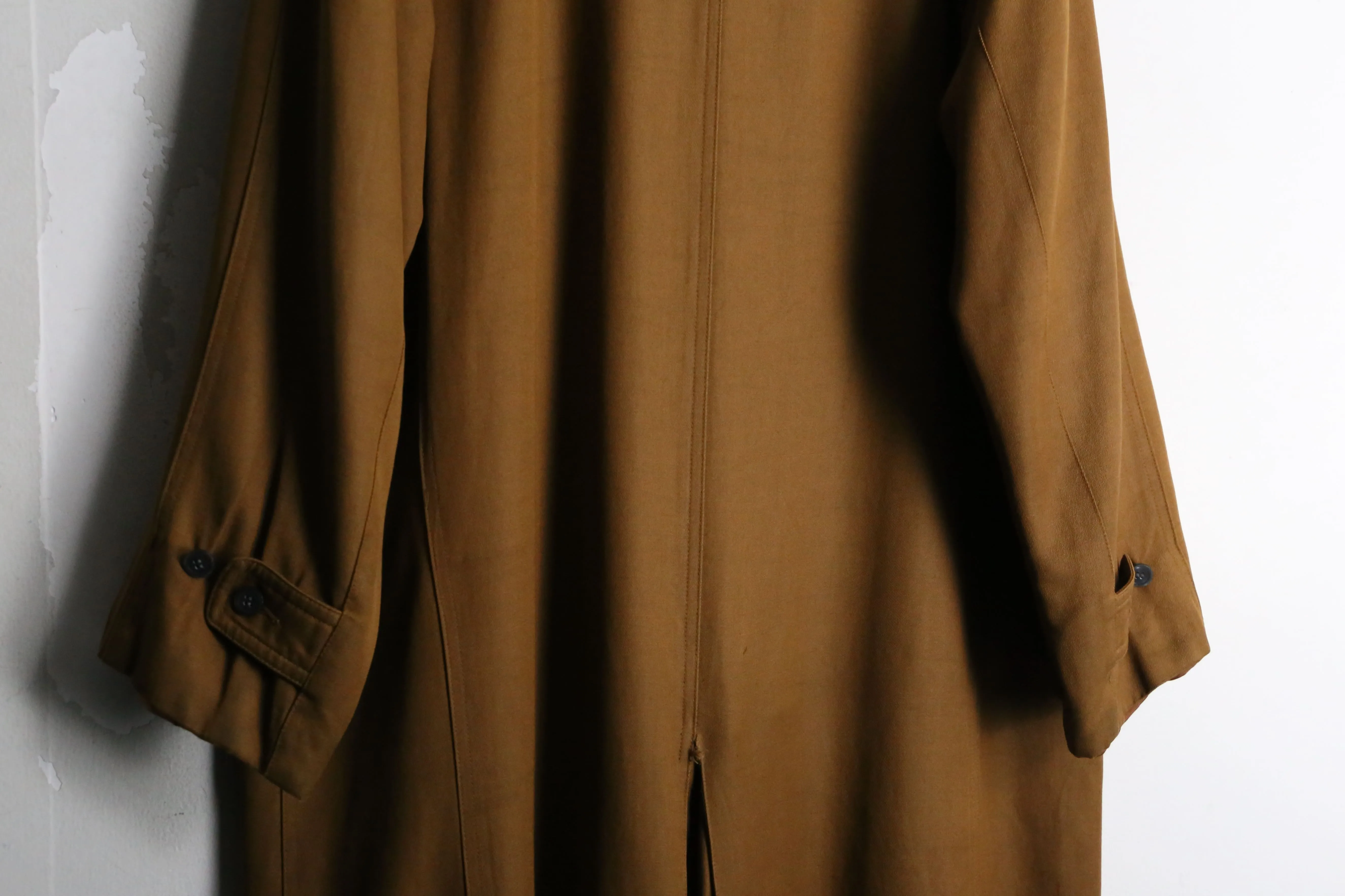 1980-90s rayon cotton gabardine balmacaan coat