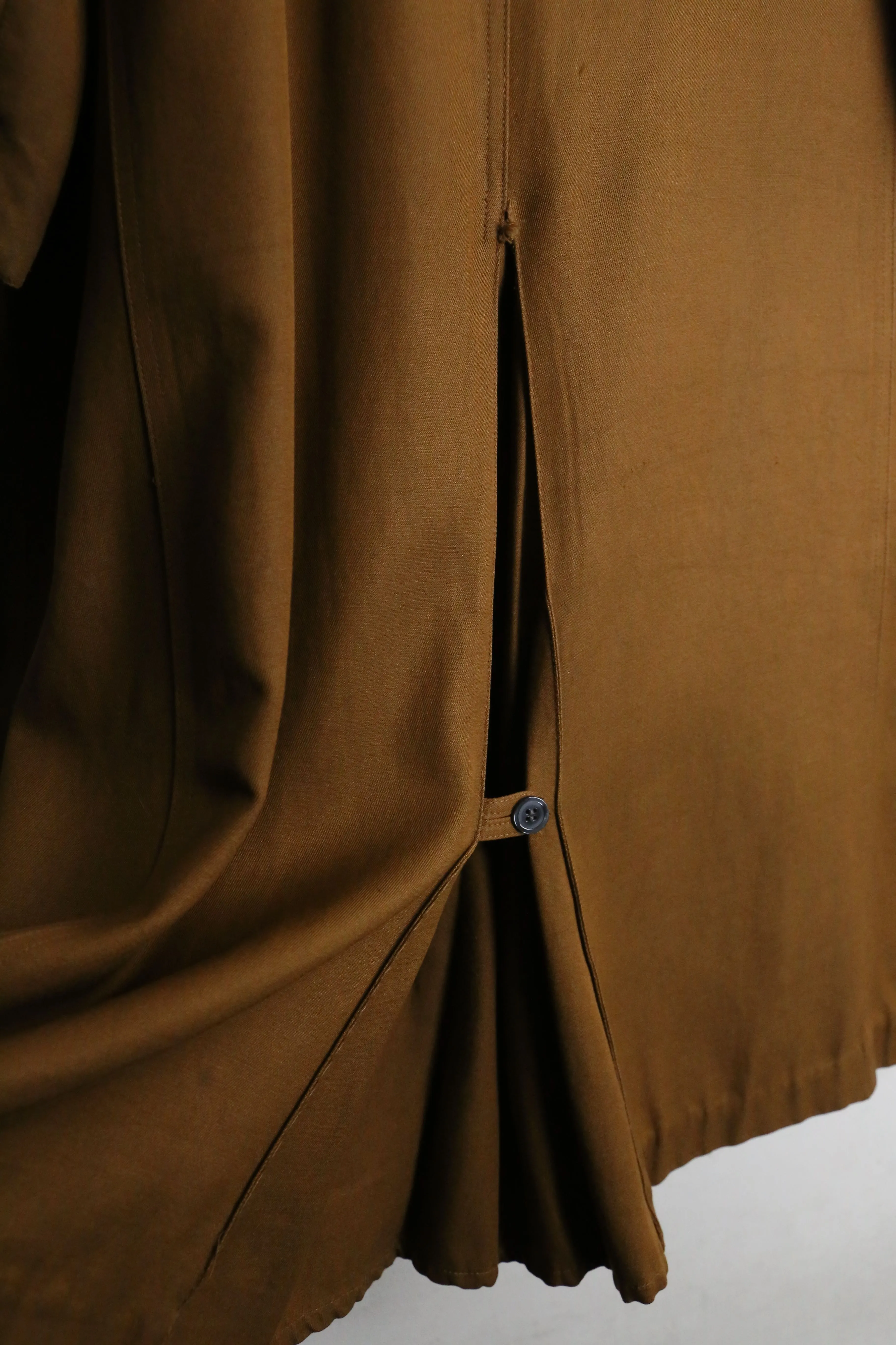 1980-90s rayon cotton gabardine balmacaan coat