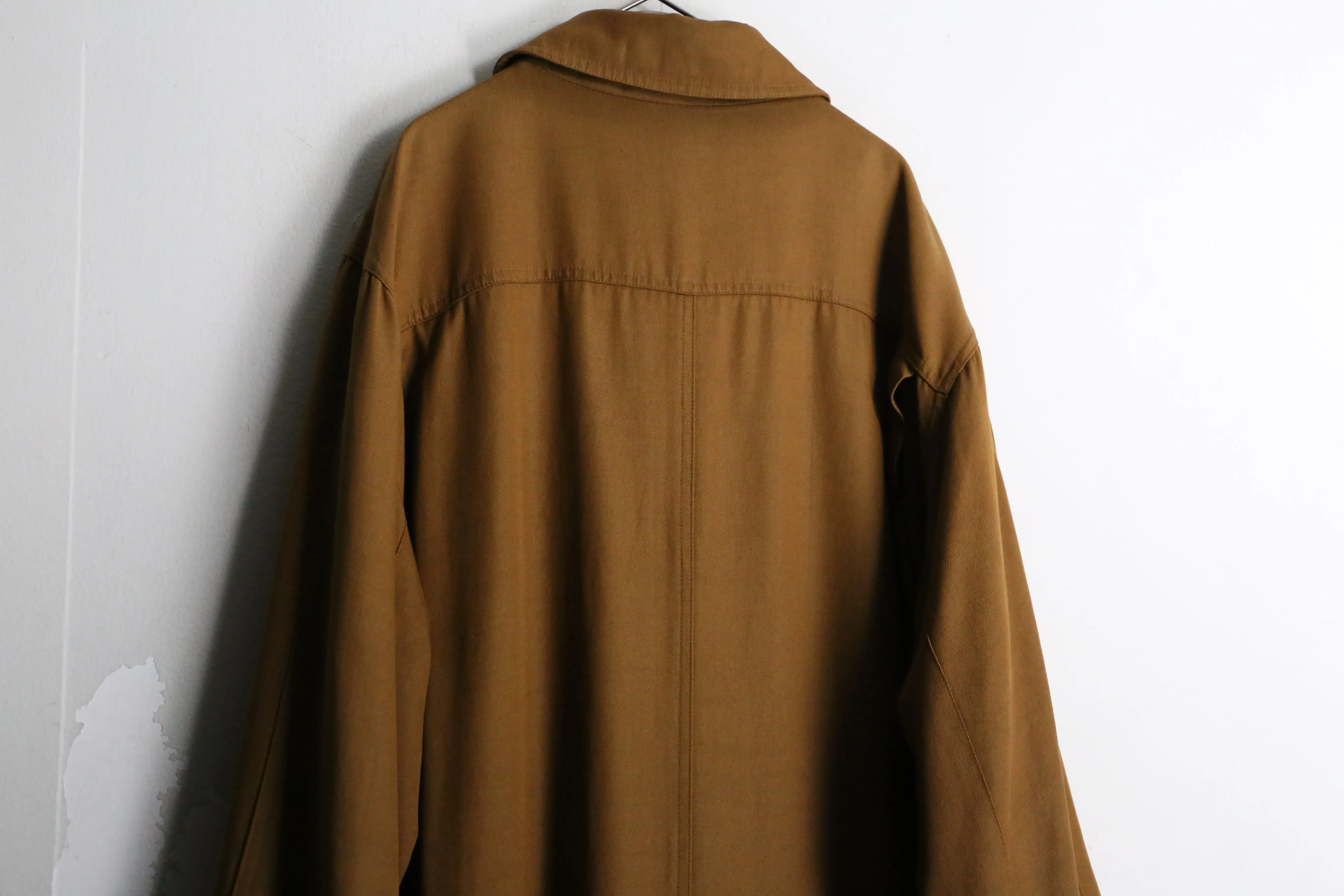 1980-90s rayon cotton gabardine balmacaan coat