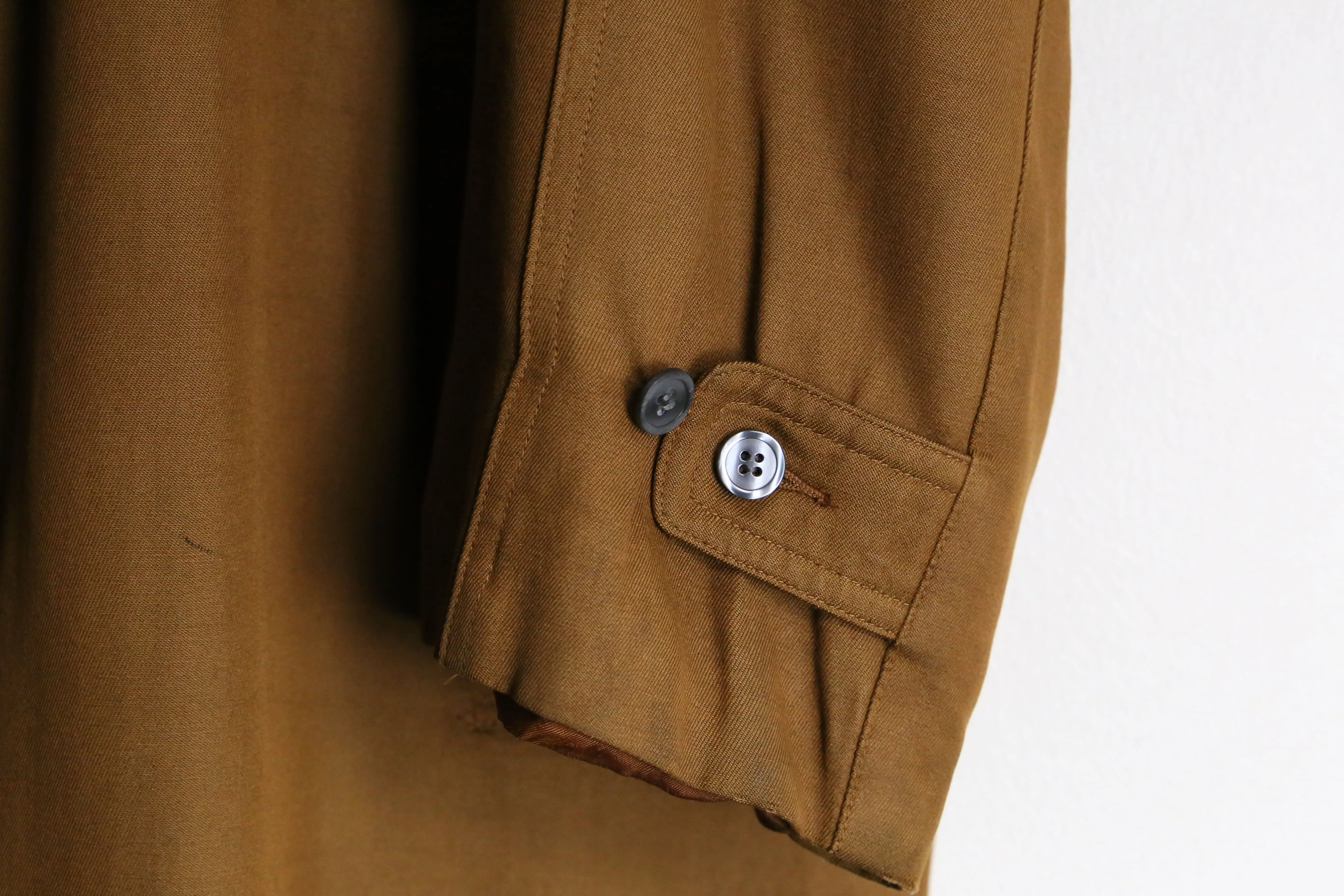 1980-90s rayon cotton gabardine balmacaan coat