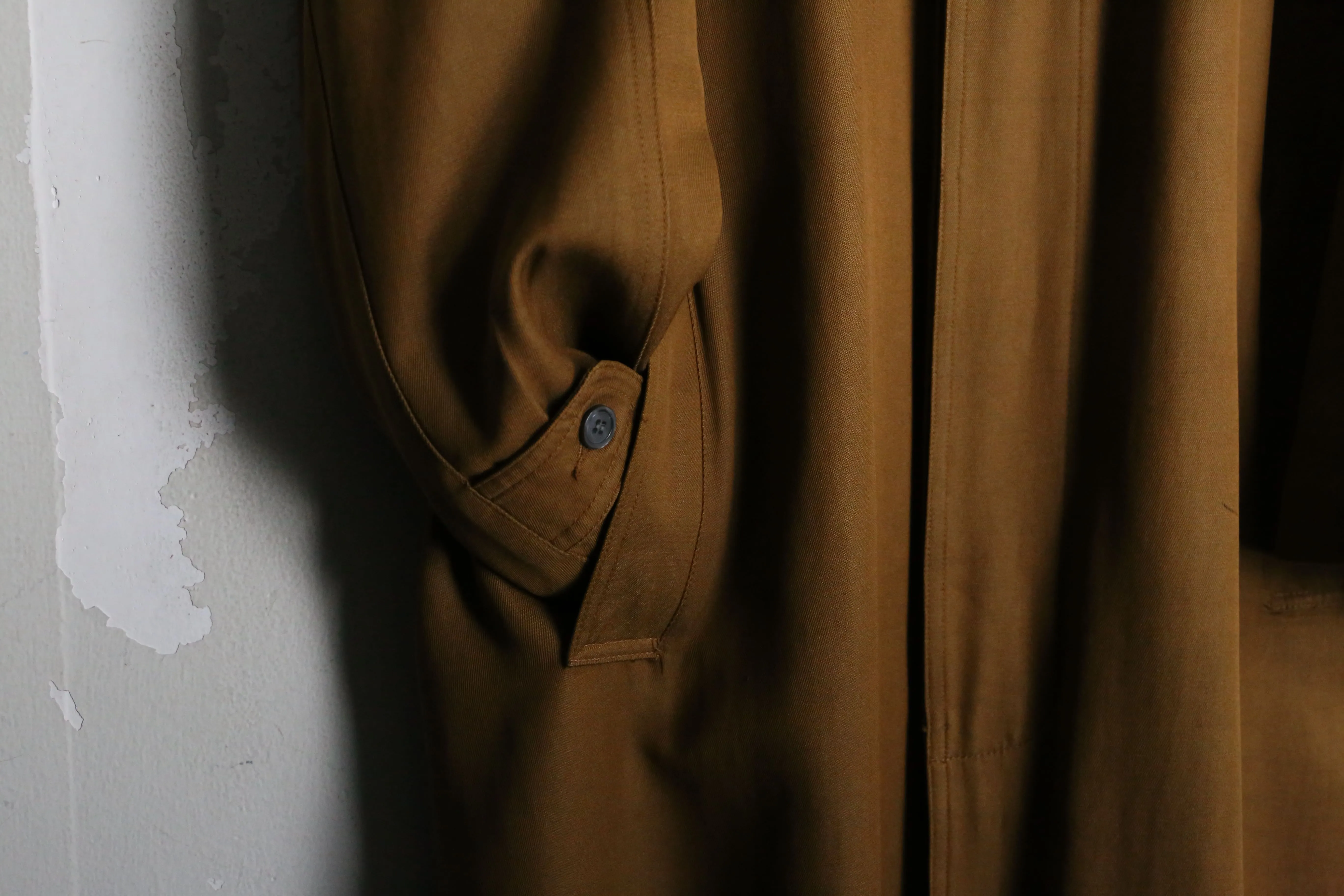 1980-90s rayon cotton gabardine balmacaan coat