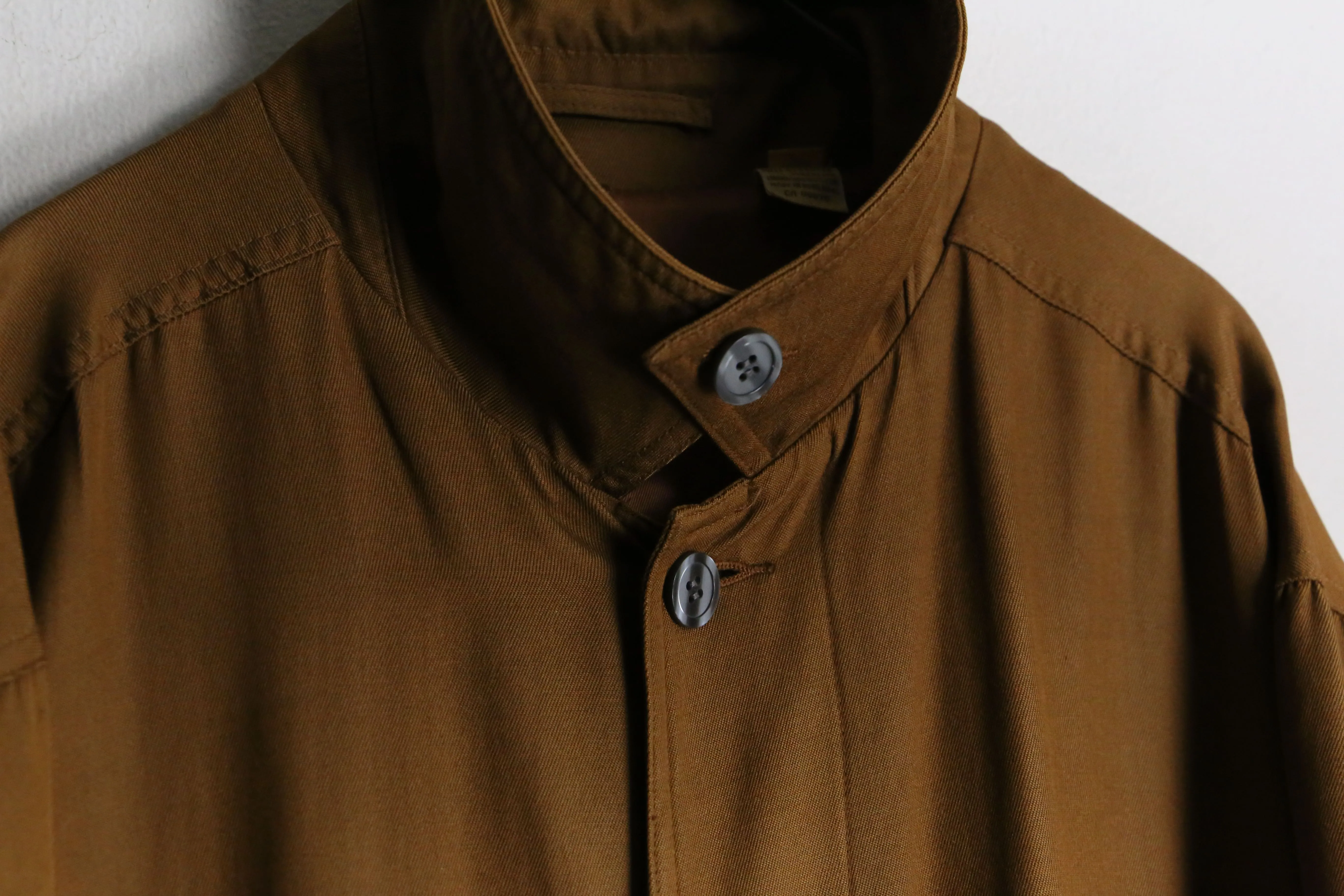 1980-90s rayon cotton gabardine balmacaan coat