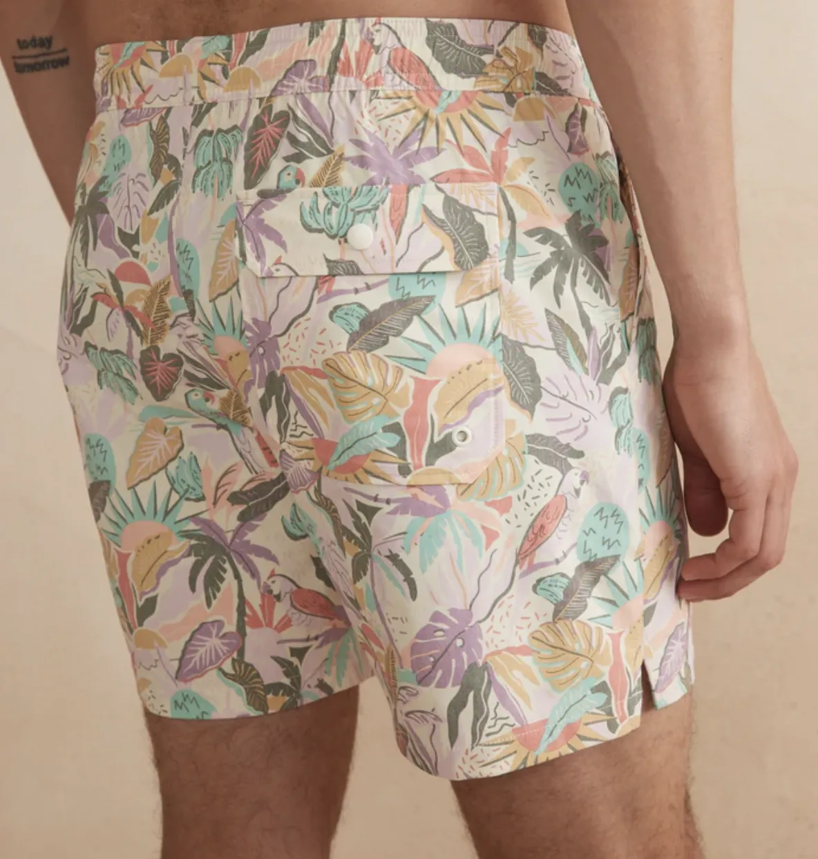 6" Stretch Swim Trunk - Bright Cabana