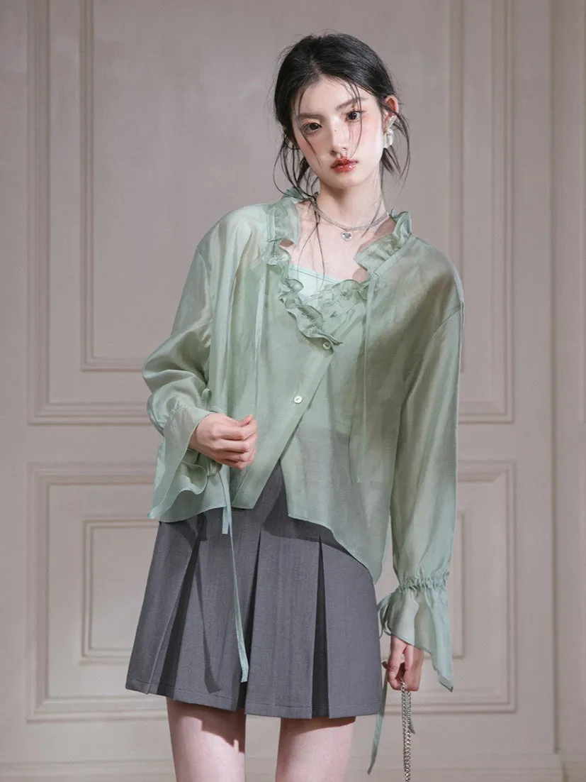 A-Line Box Pleated Skirt