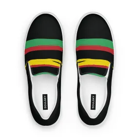 AFRICA STRIPES Women’s Slip-On Canvas Shoes (Black)
