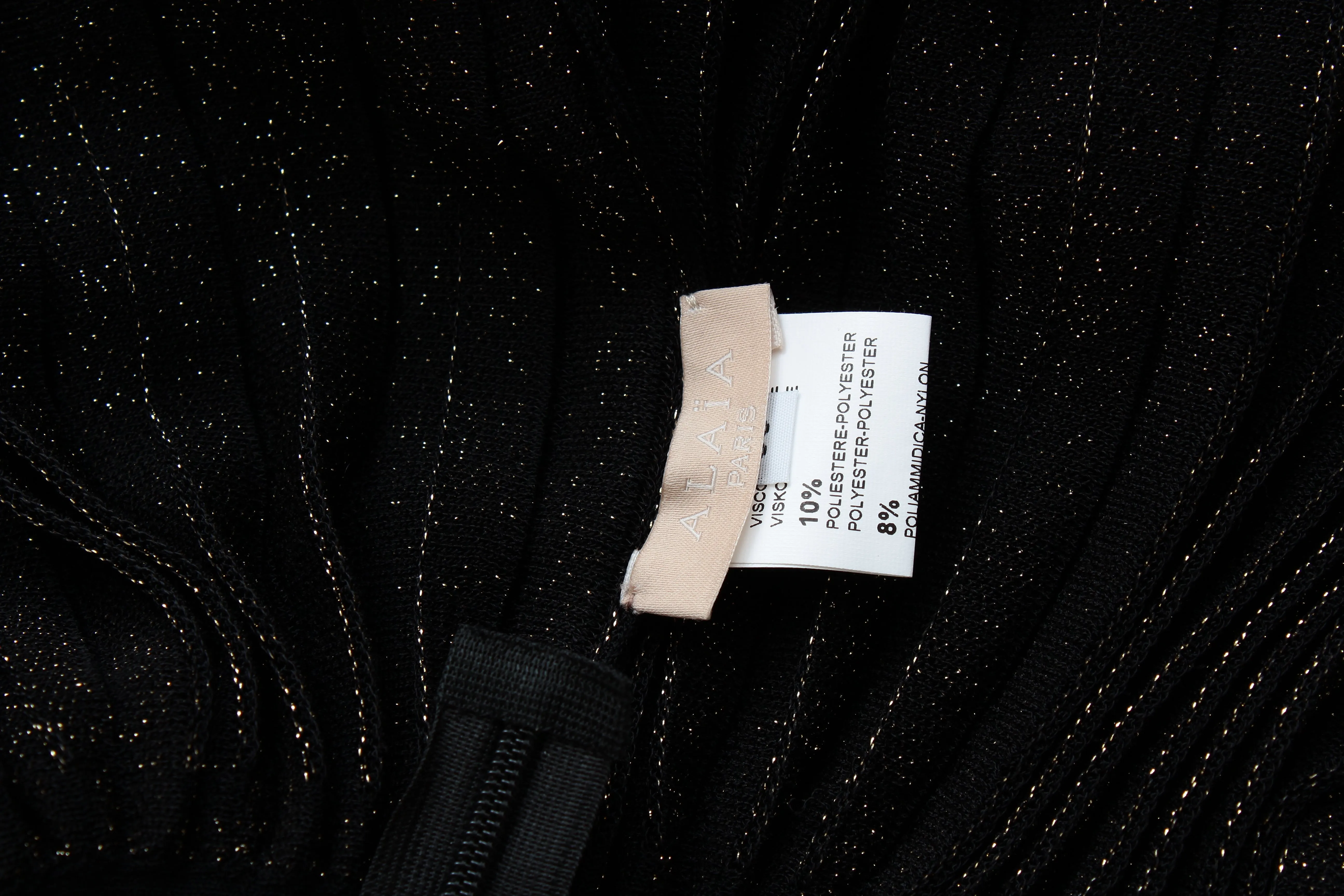 Alaïa 'Soleil' Metallic Pleated Knit Dress