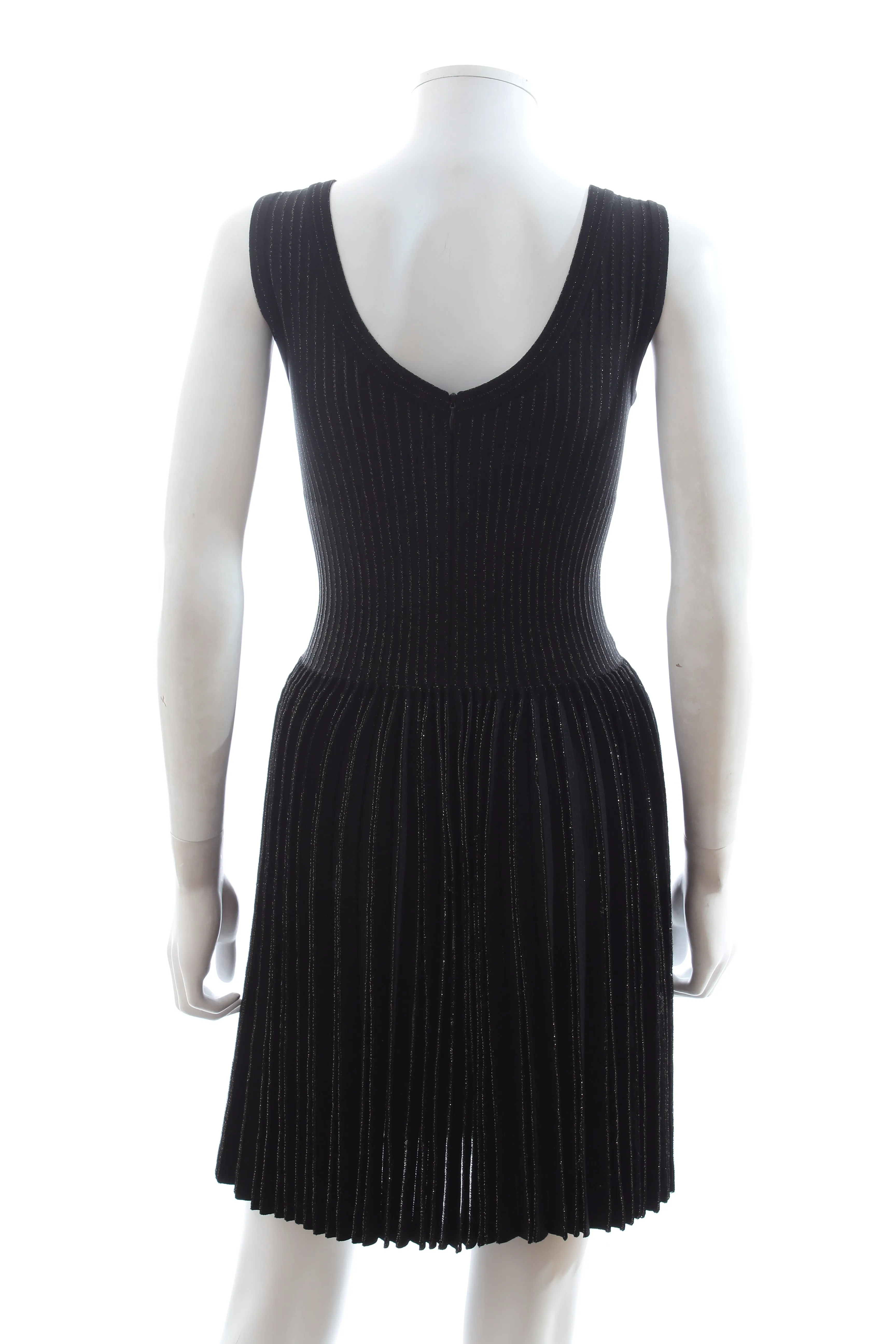 Alaïa 'Soleil' Metallic Pleated Knit Dress