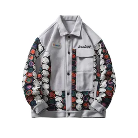 AYWSTER RAINBOW WOOLEN TRENCH RETRO CASUAL UNISEX JACKET