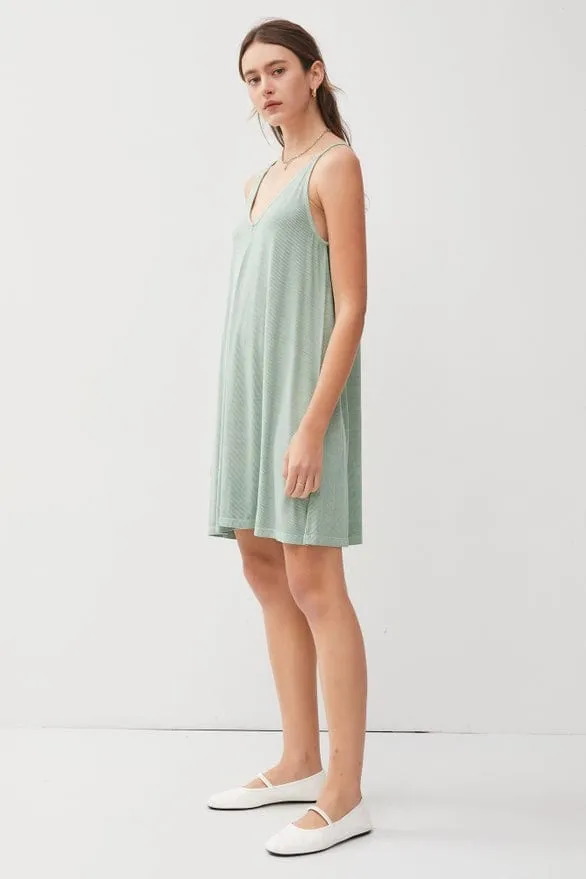 Be Cool Ribbed V-Neck Knit Dress