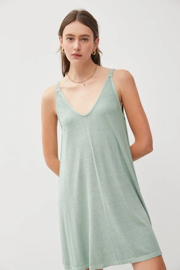 Be Cool Ribbed V-Neck Knit Dress