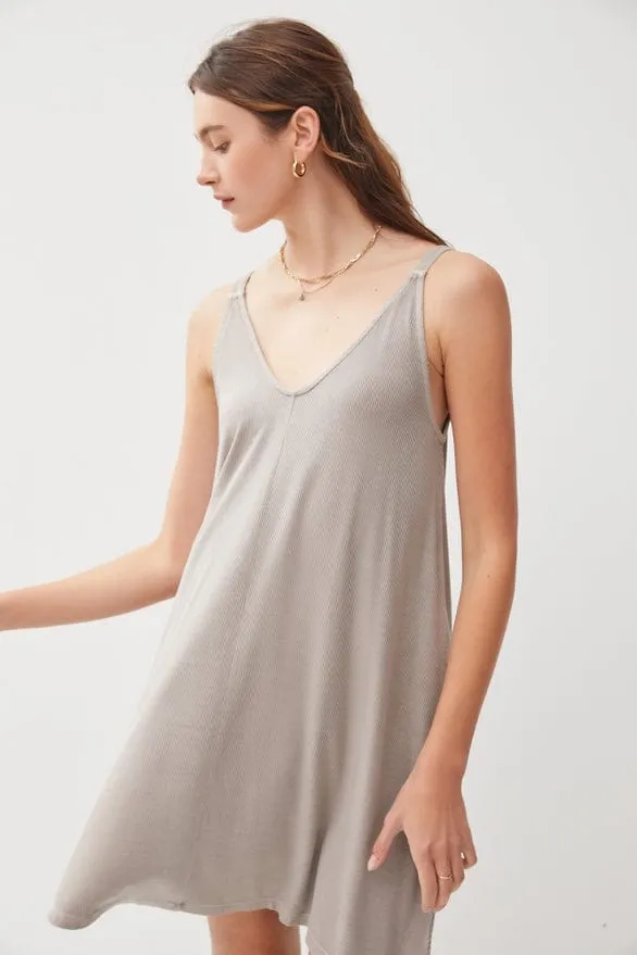 Be Cool Ribbed V-Neck Knit Dress