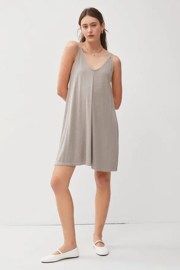 Be Cool Ribbed V-Neck Knit Dress