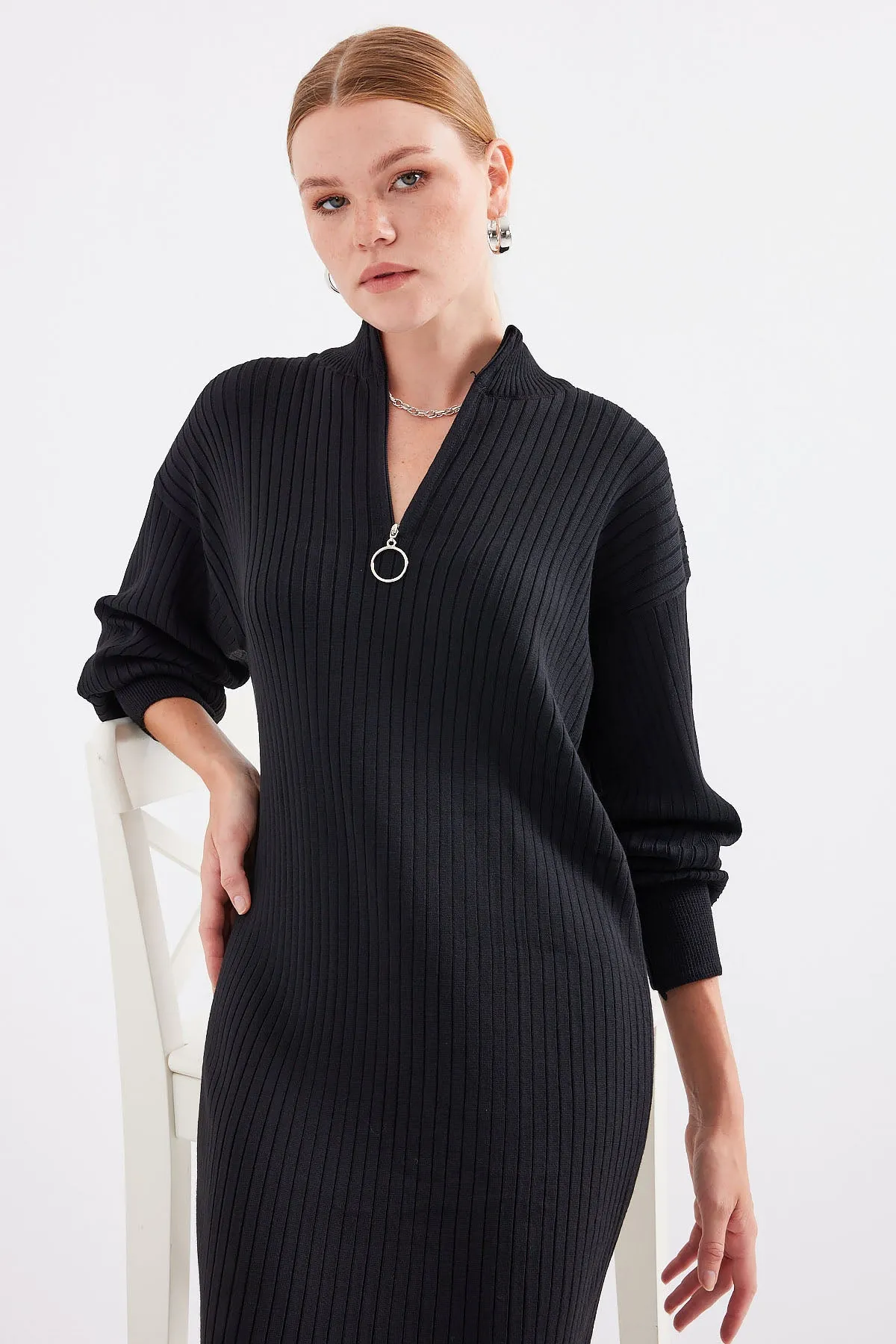 BGD Women Knit Dress - Black - Avondale