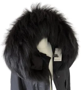Black Big Large Collar Fur fox for winter coat parka hood for men and women