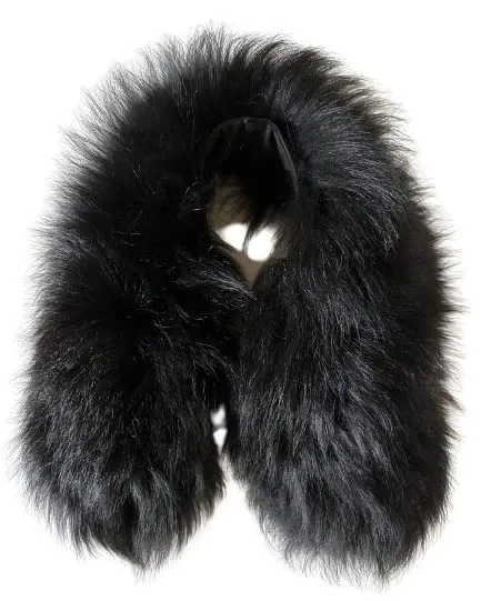 Black Big Large Collar Fur fox for winter coat parka hood for men and women