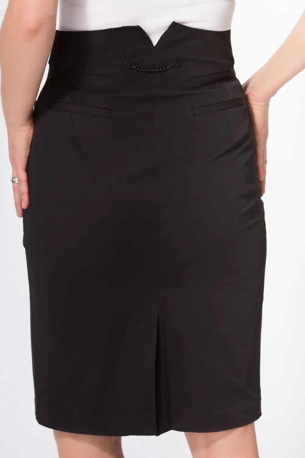 Black High Waisted Pencil Skirt