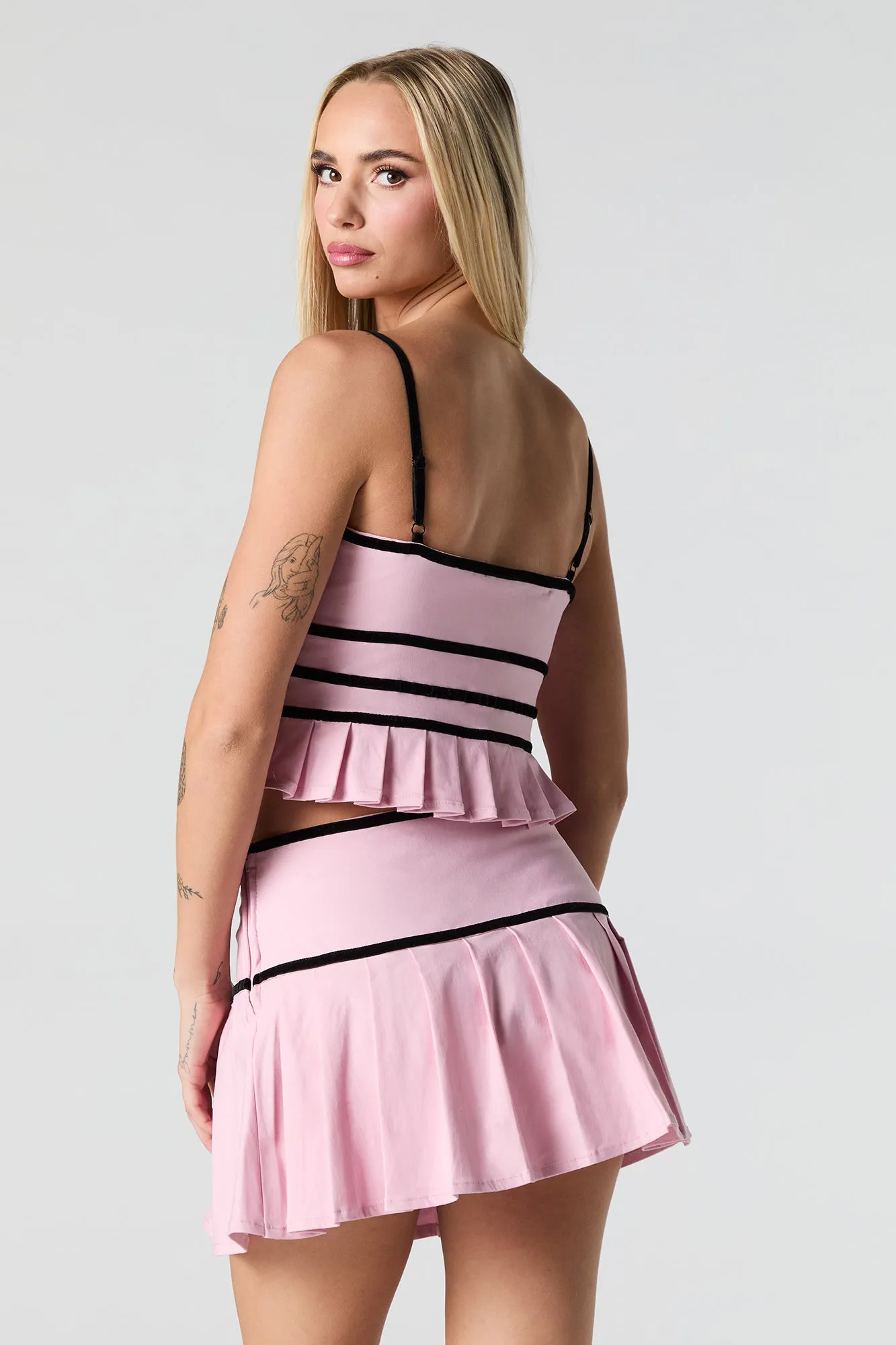 Bow Pleated Crop Top