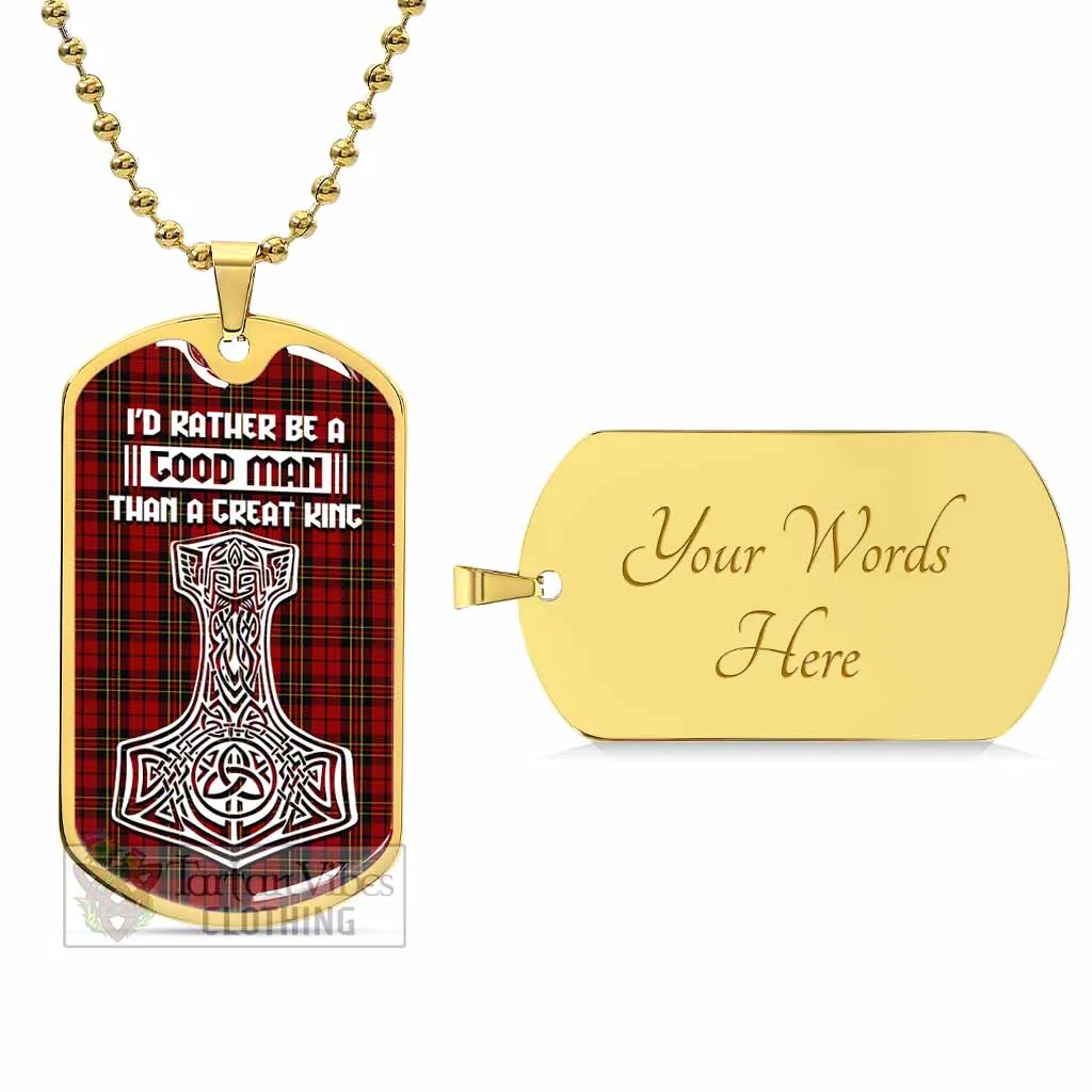 Brodie Tartan Dog Tag Necklace Viking Mjolnir Style