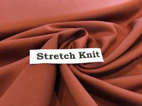 Burnt Orange 27% Nylon 68% Viscose 5% Spandex Ponte Knit     1/4 Meter Price