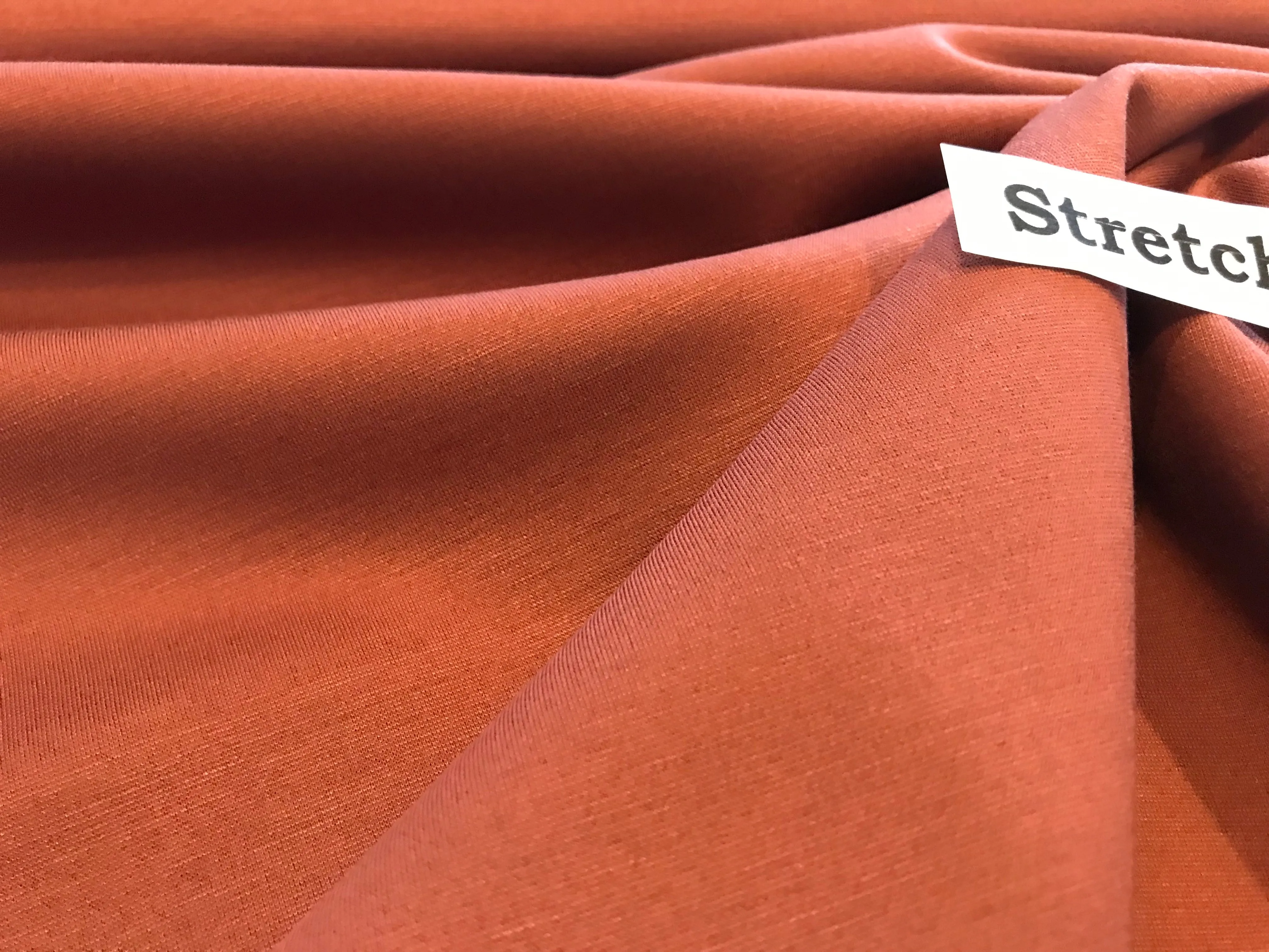 Burnt Orange 27% Nylon 68% Viscose 5% Spandex Ponte Knit     1/4 Meter Price