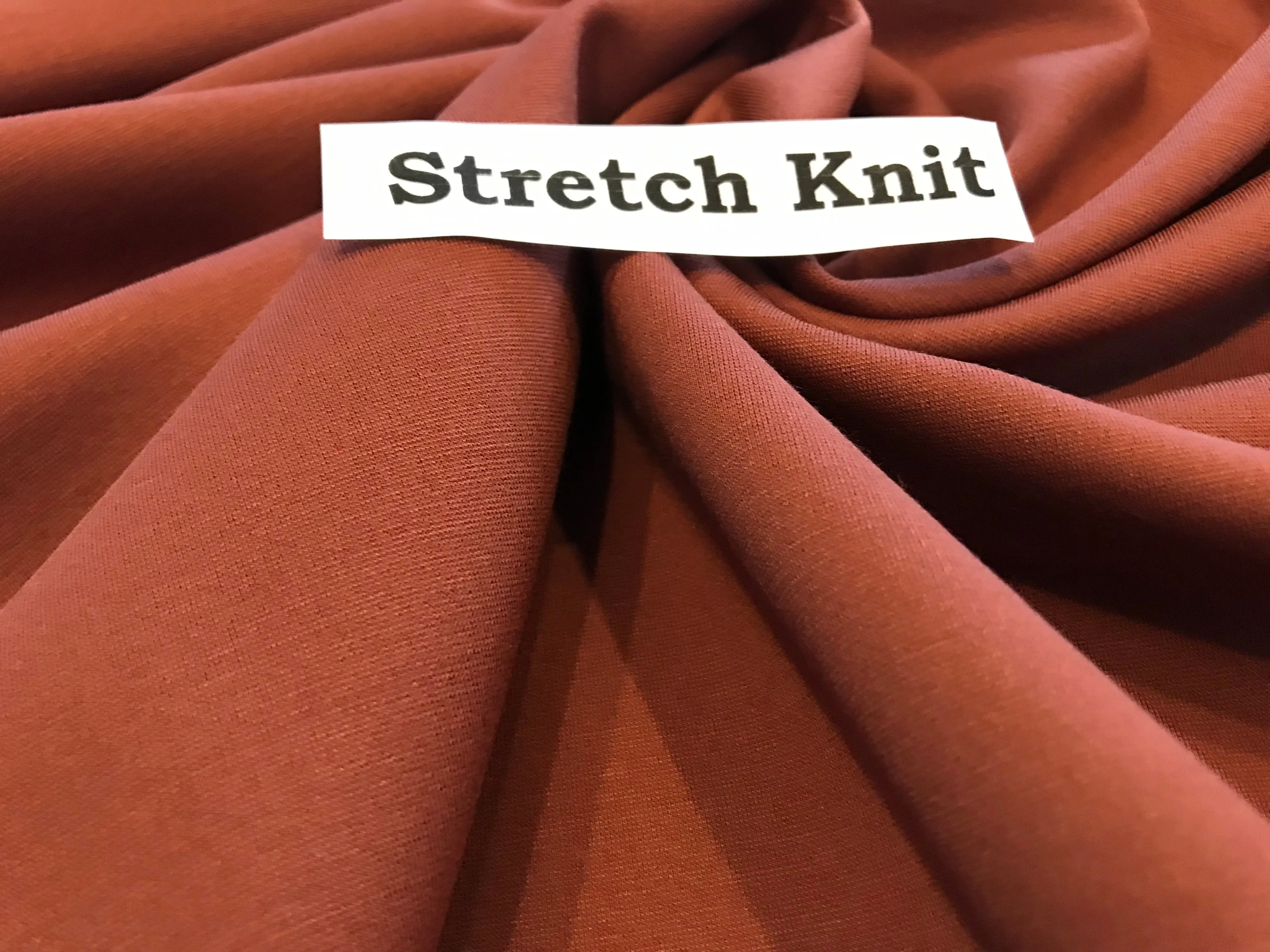 Burnt Orange 27% Nylon 68% Viscose 5% Spandex Ponte Knit     1/4 Meter Price