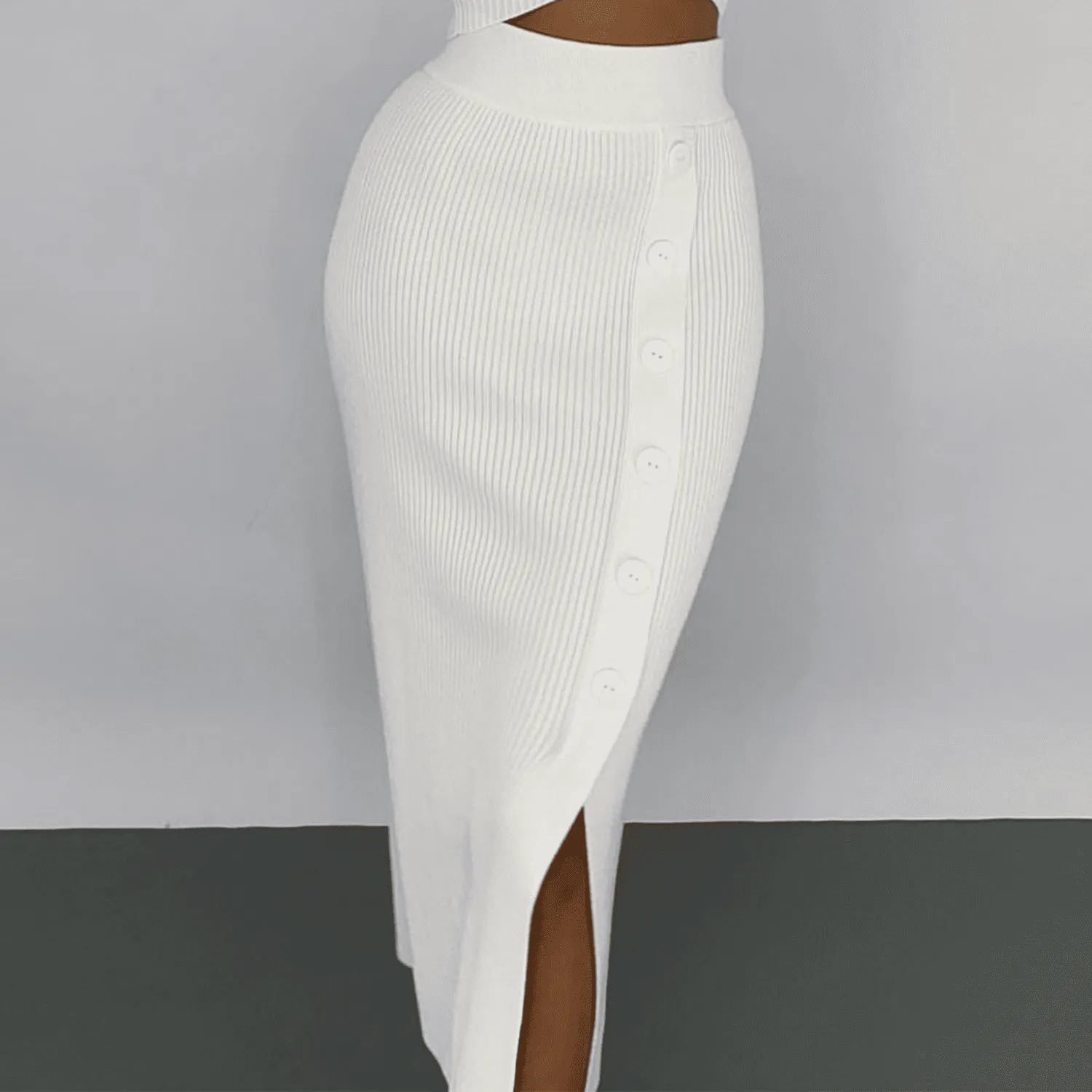 Button down knit dress