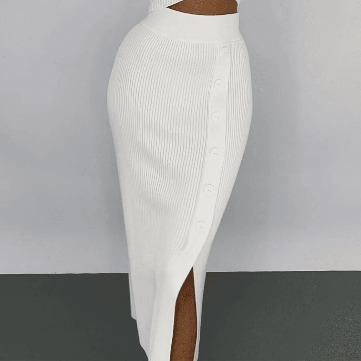 Button down knit dress