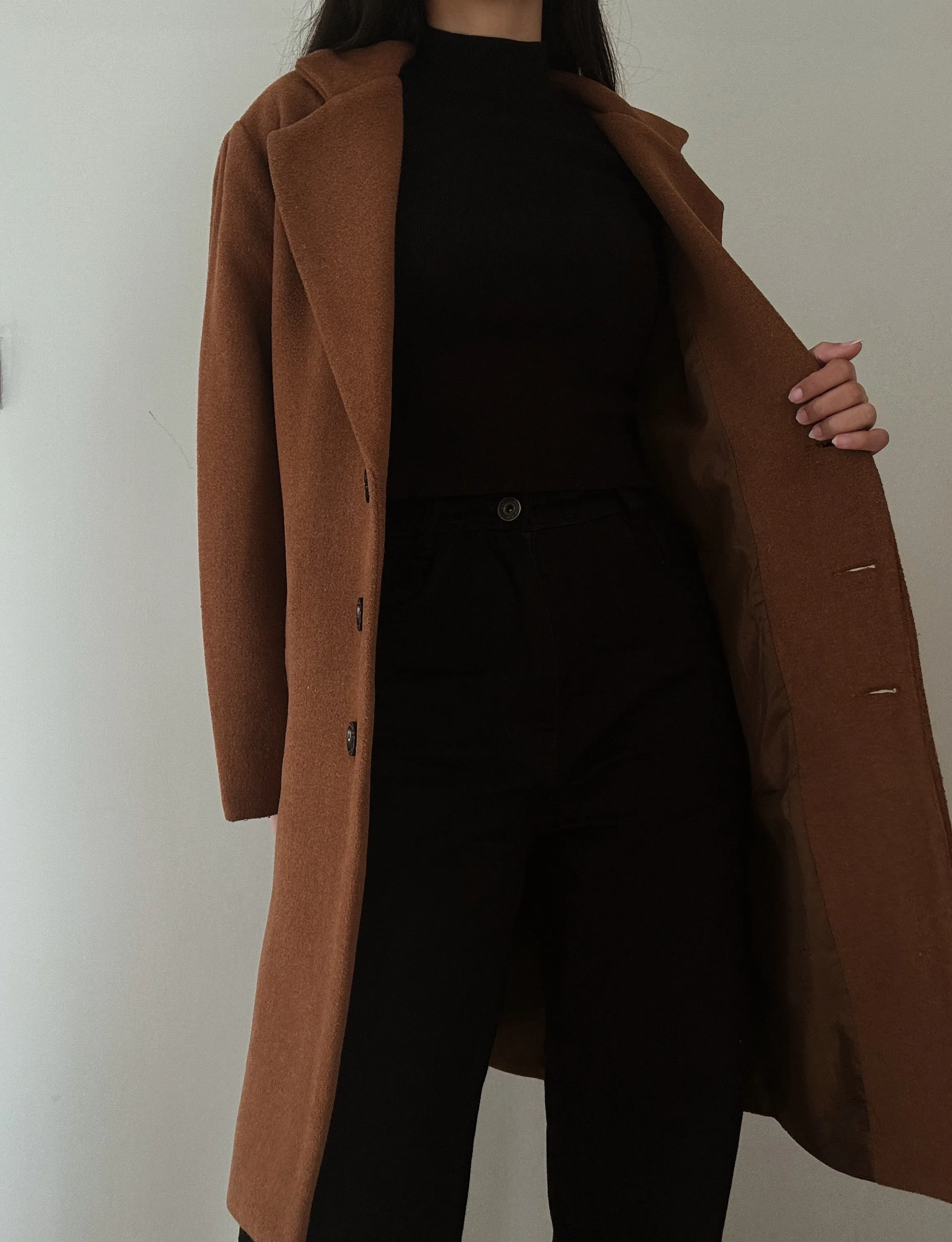 Camel Midi Coat (55% Wool)