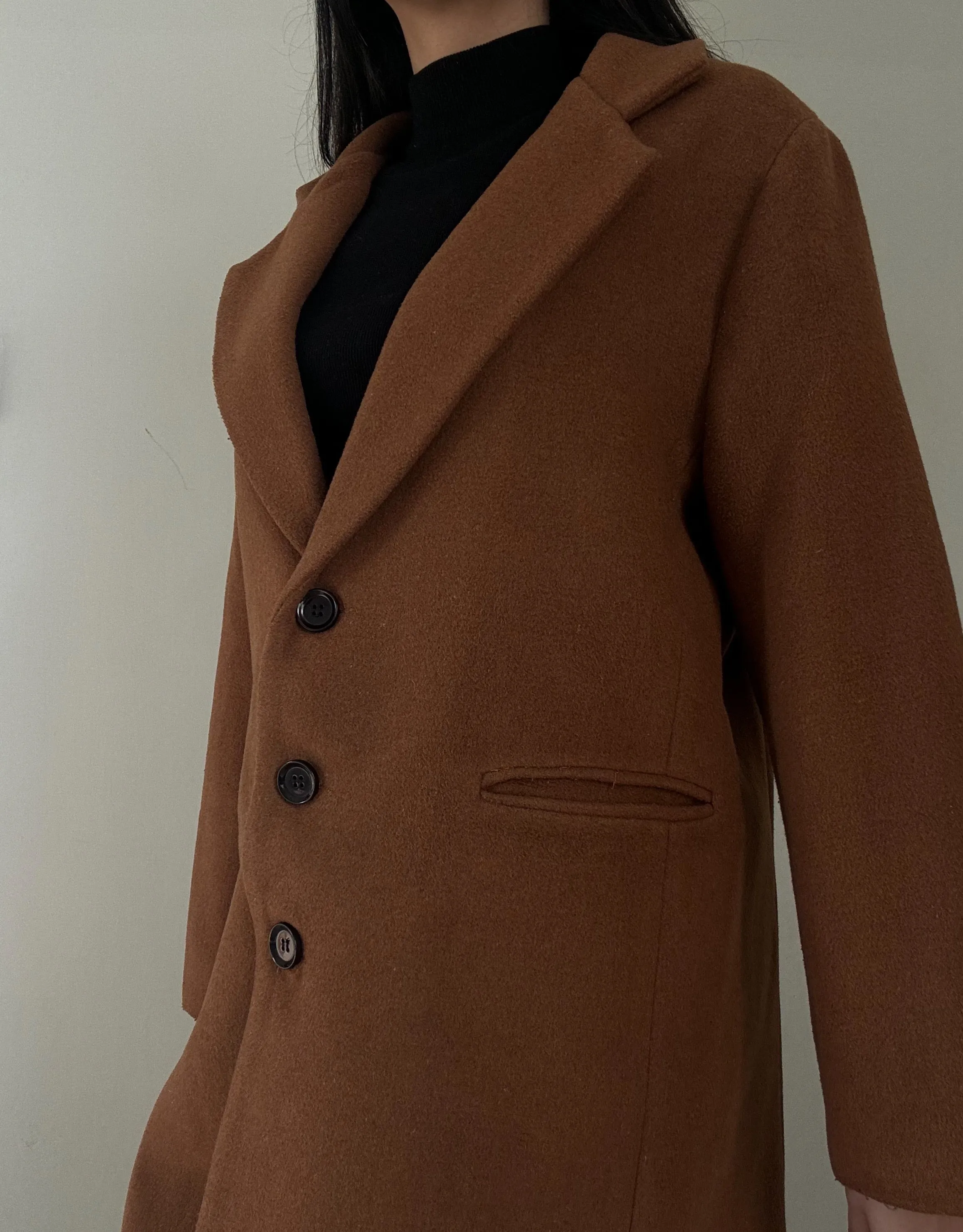 Camel Midi Coat (55% Wool)