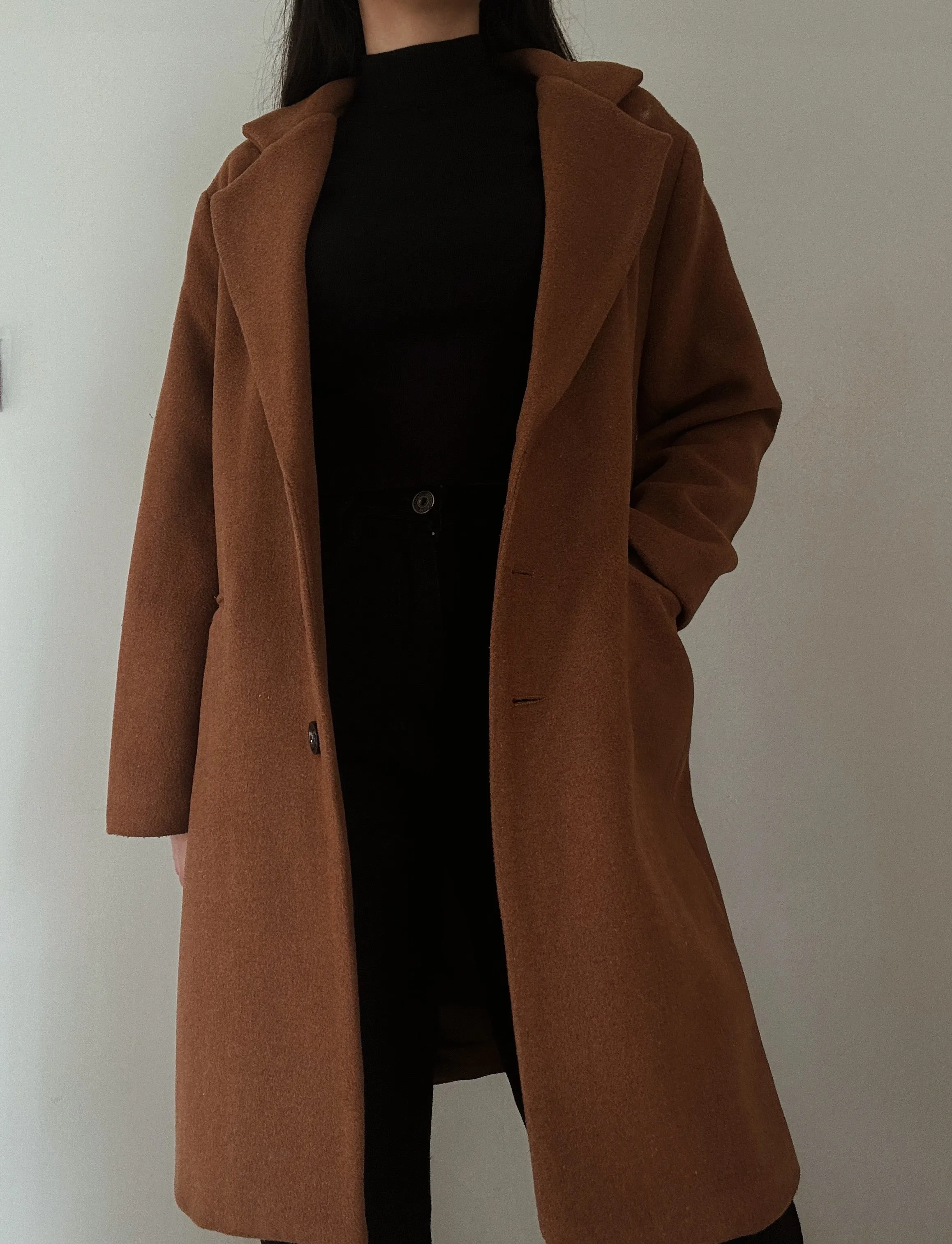 Camel Midi Coat (55% Wool)