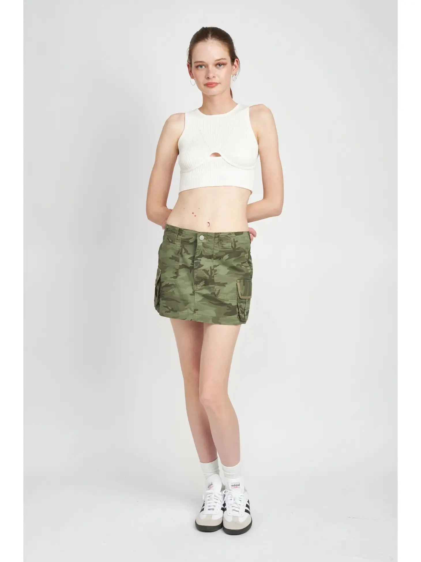 Camouflage Cargo Mini Skirt