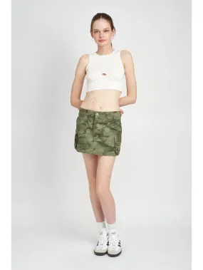 Camouflage Cargo Mini Skirt