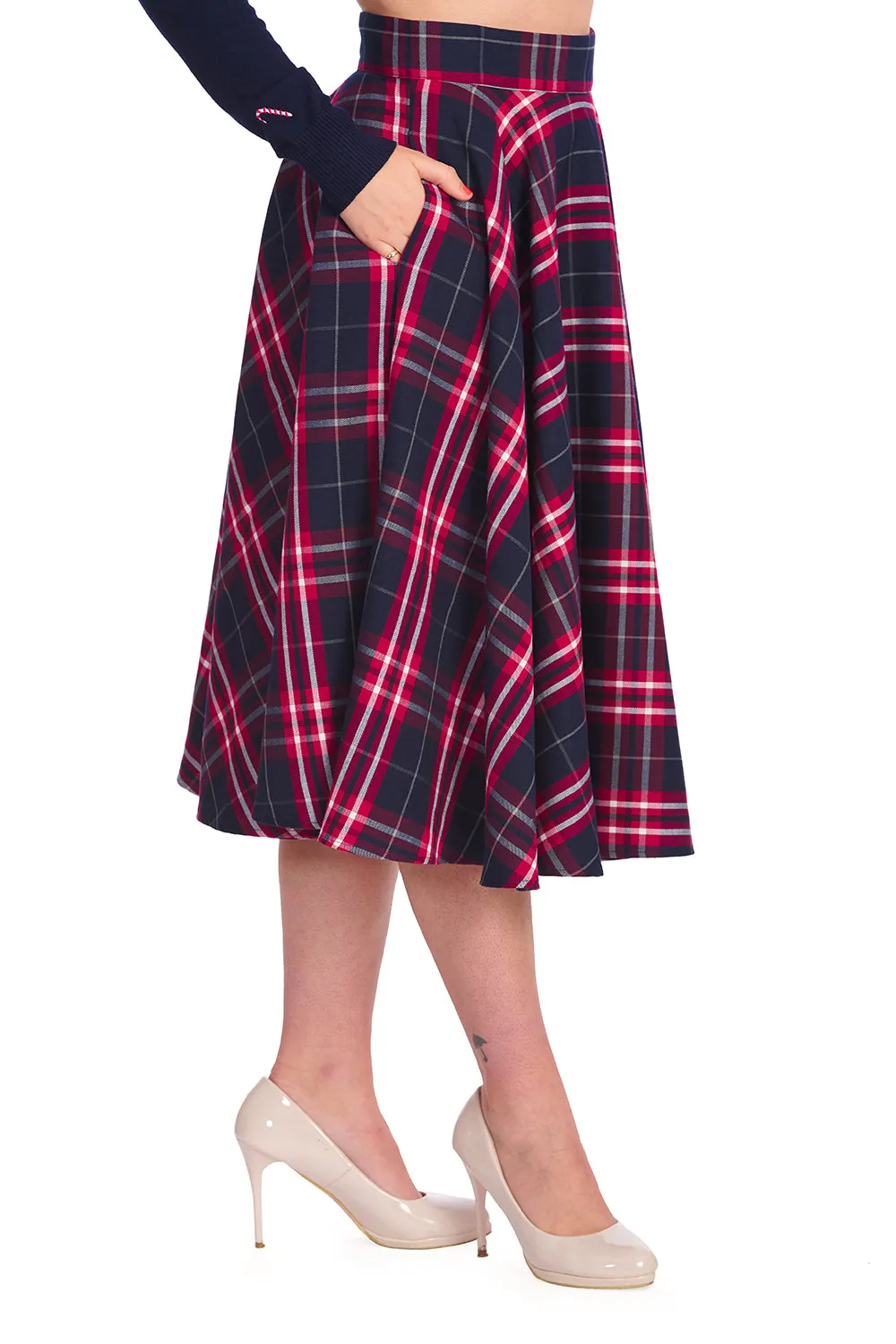 Chic Check 1950s Full Swing Skirt