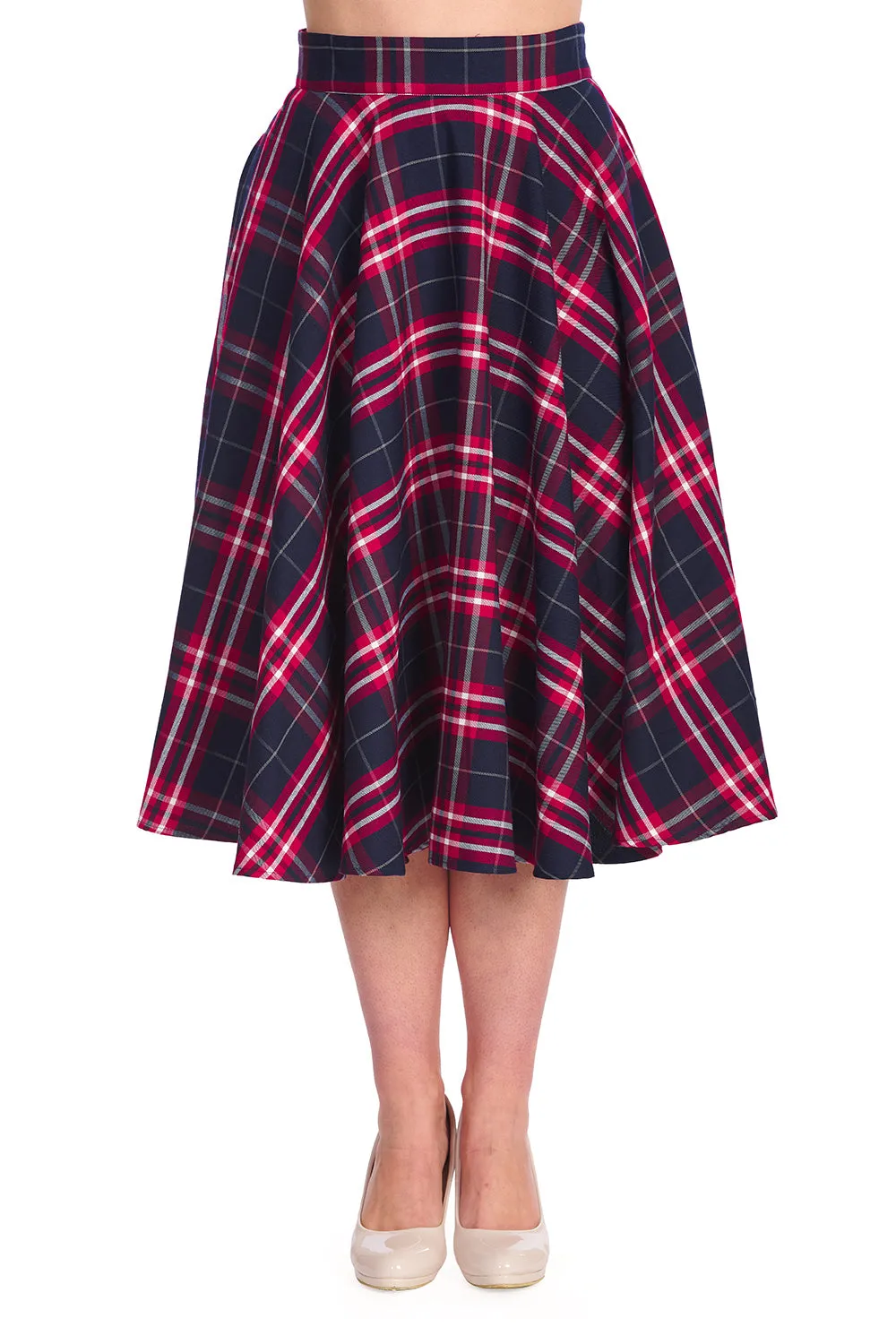 Chic Check 1950s Full Swing Skirt