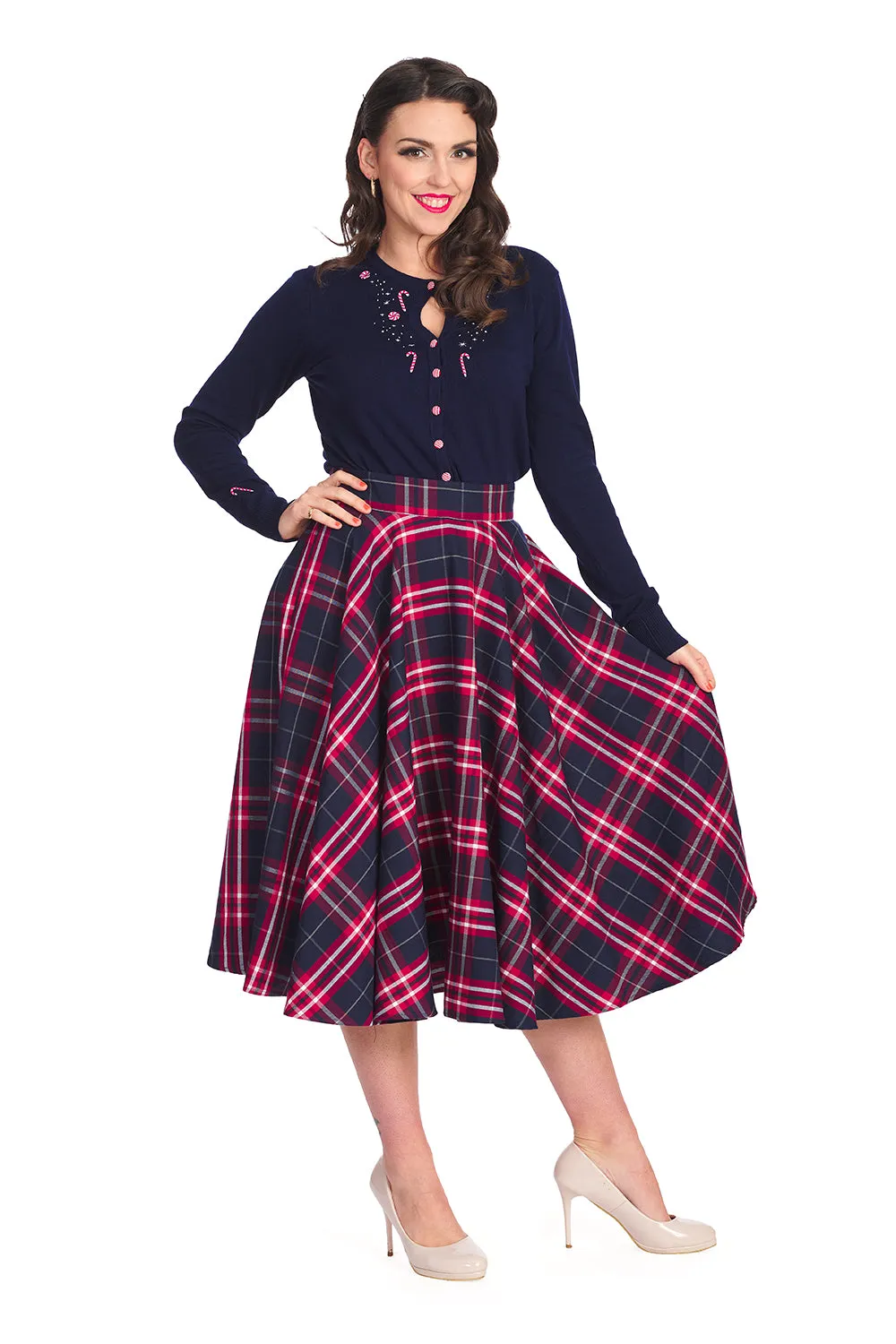 Chic Check 1950s Full Swing Skirt