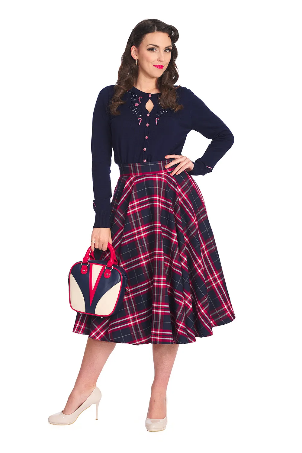 Chic Check 1950s Full Swing Skirt