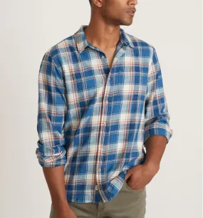 Classic Fit LS Selvage Shirt - White/Blue/Red Plaid
