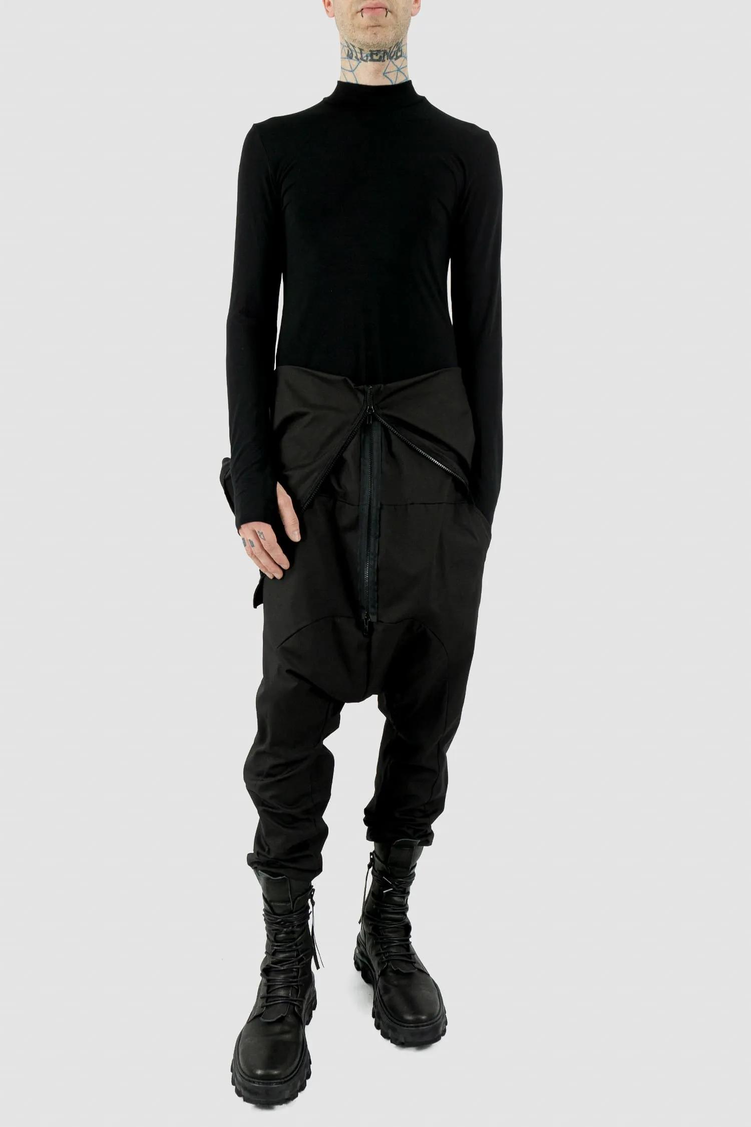 Cotton Blend Sleeveless Jumpsuit with Zipper