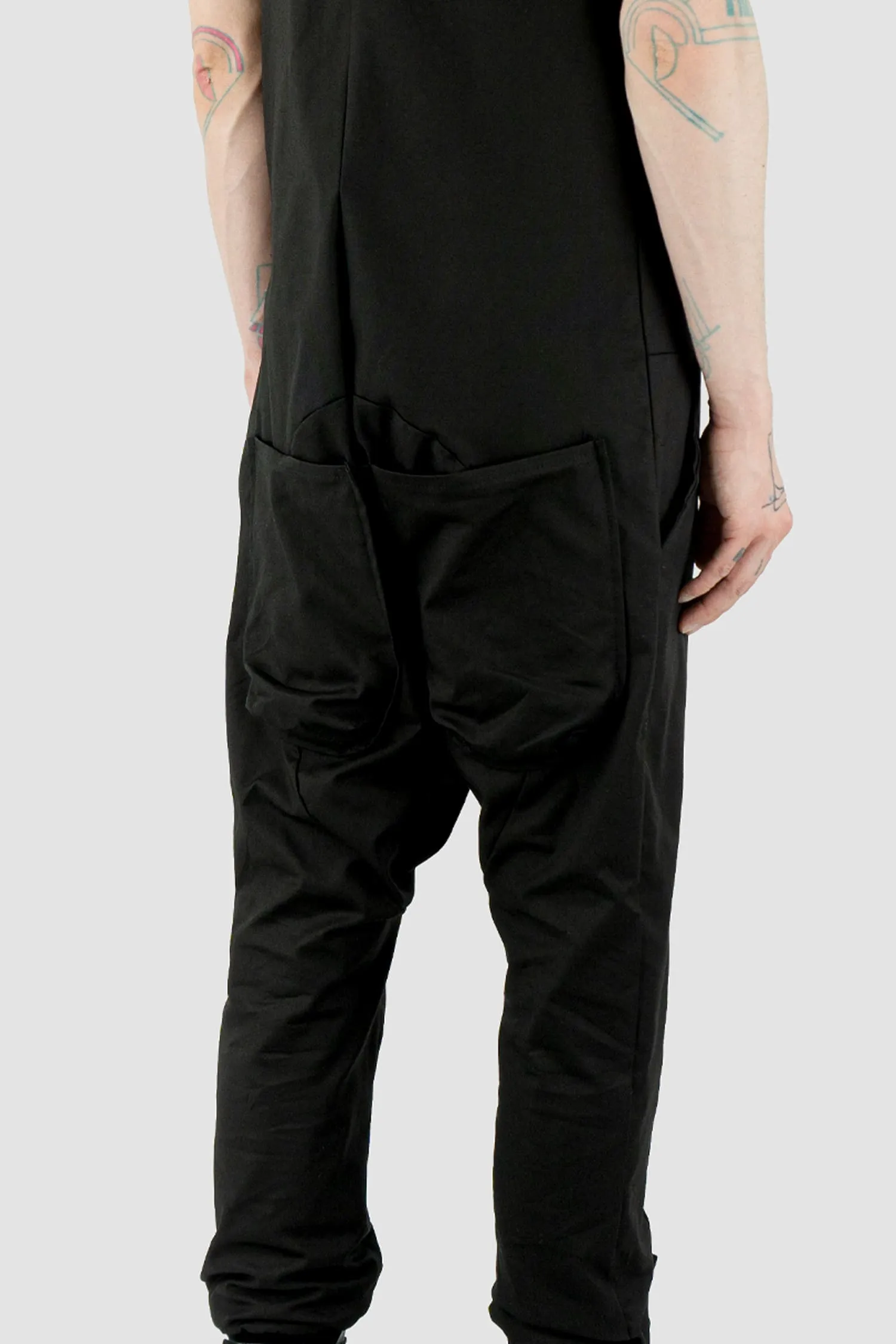 Cotton Blend Sleeveless Jumpsuit with Zipper