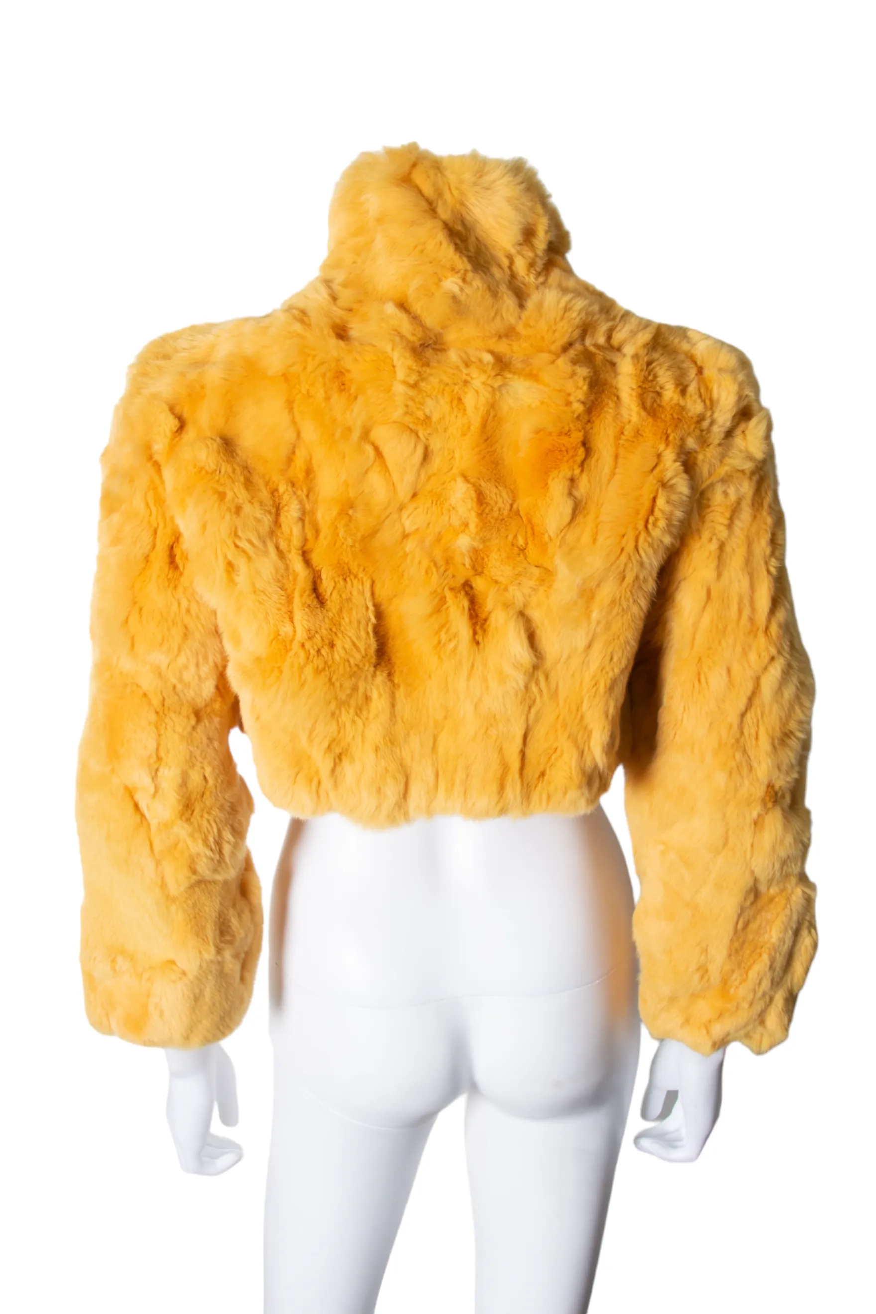 Cropped Yellow Fur Coat