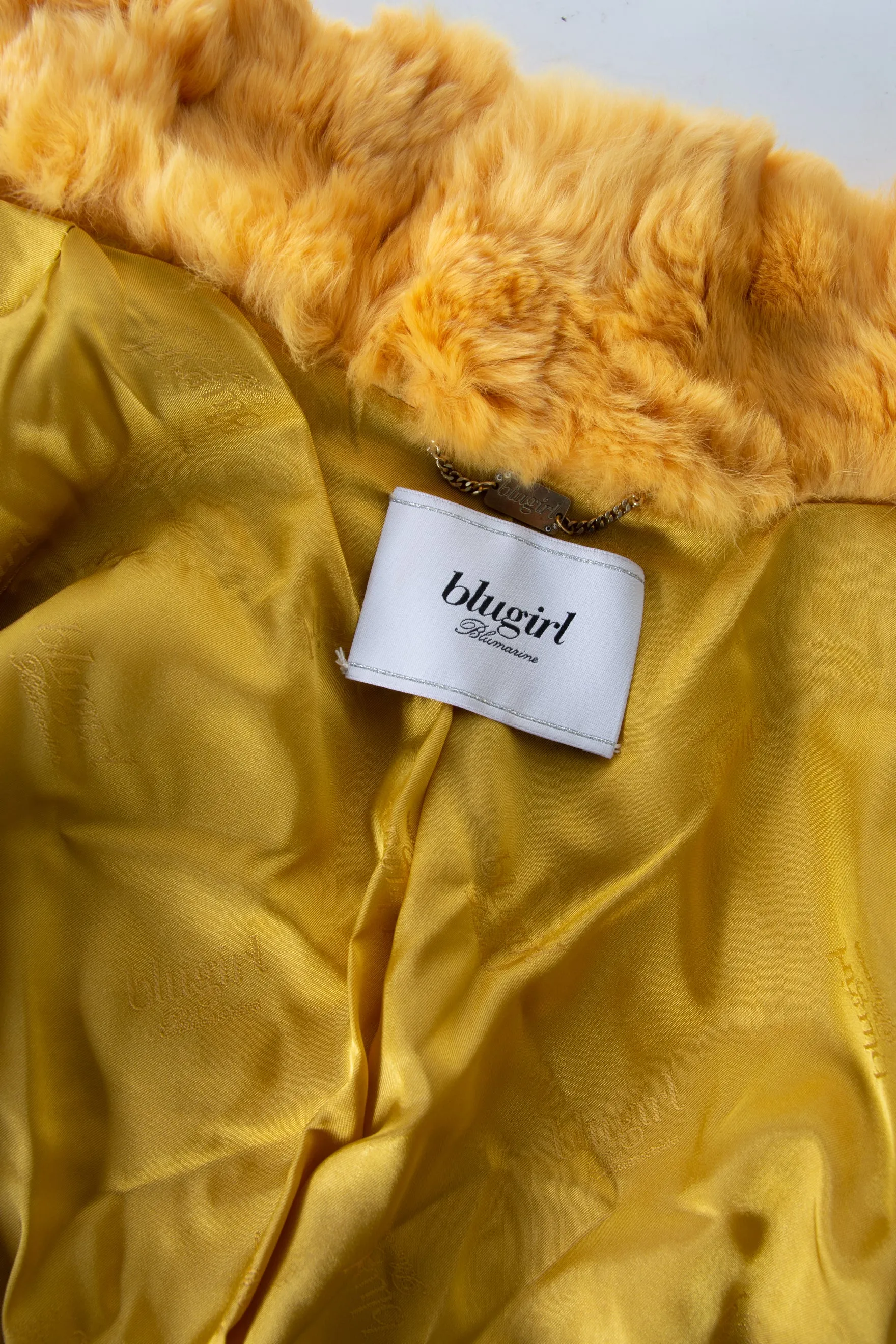 Cropped Yellow Fur Coat