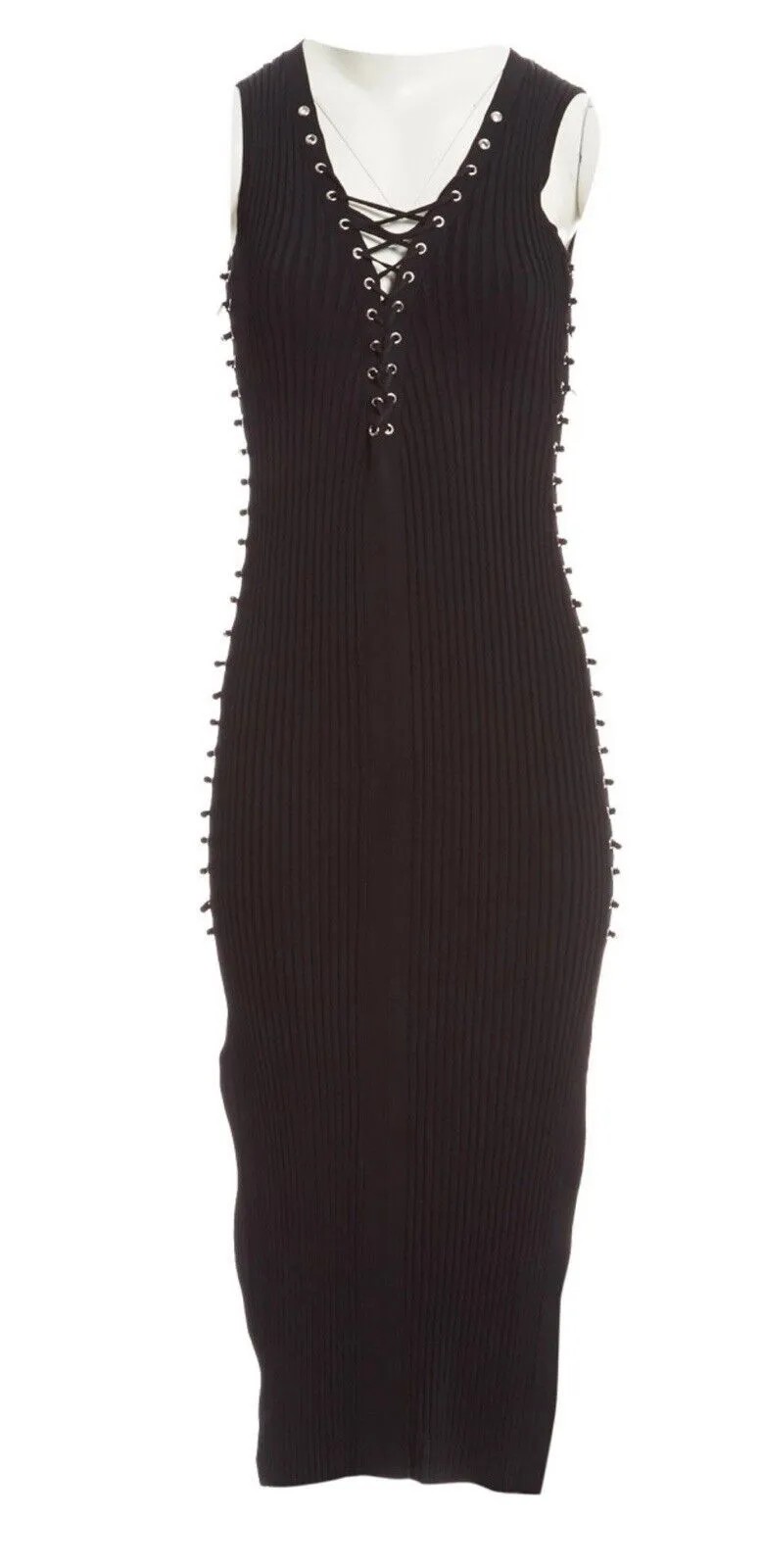 David Koma Knit Lace Up Metal Tube Sides Knit Dress Size S Small ladies