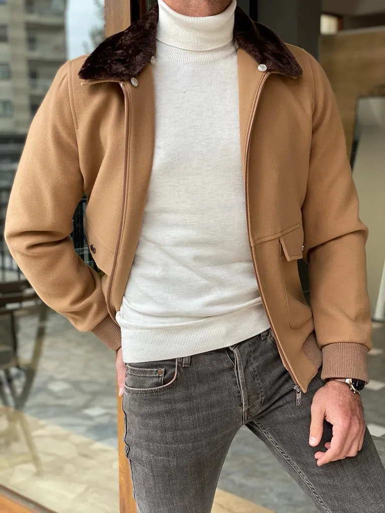 Detroit Beige Nubuck Fur Coat