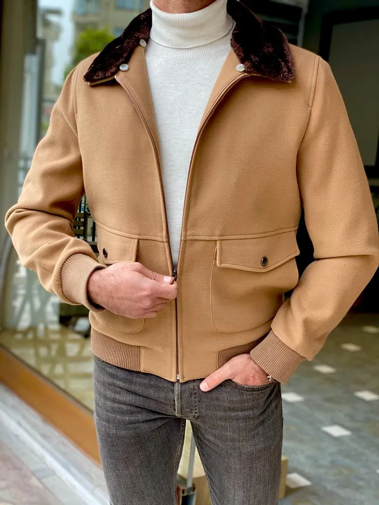 Detroit Beige Nubuck Fur Coat
